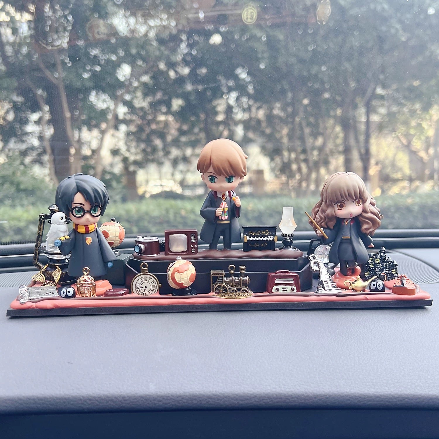 AnimeCarMod Enchanted Academy Car Dashboard Decor with Parking Number Plate