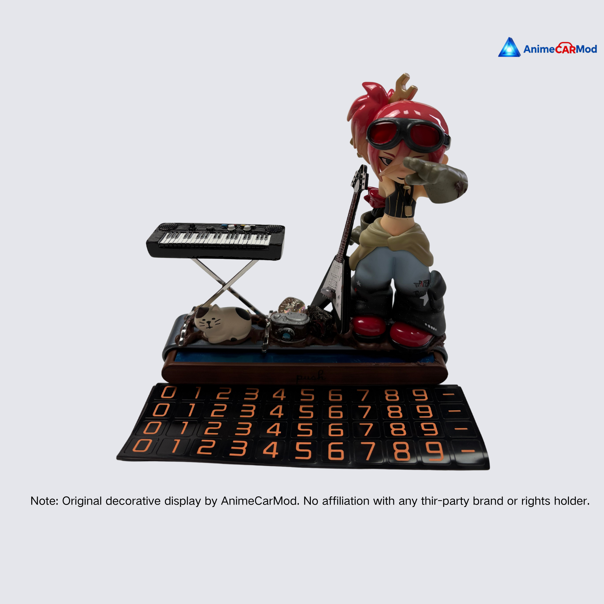 AnimeCarMod Garage Stage Rebel Car Dashboard Decor with Parking Number Plate
