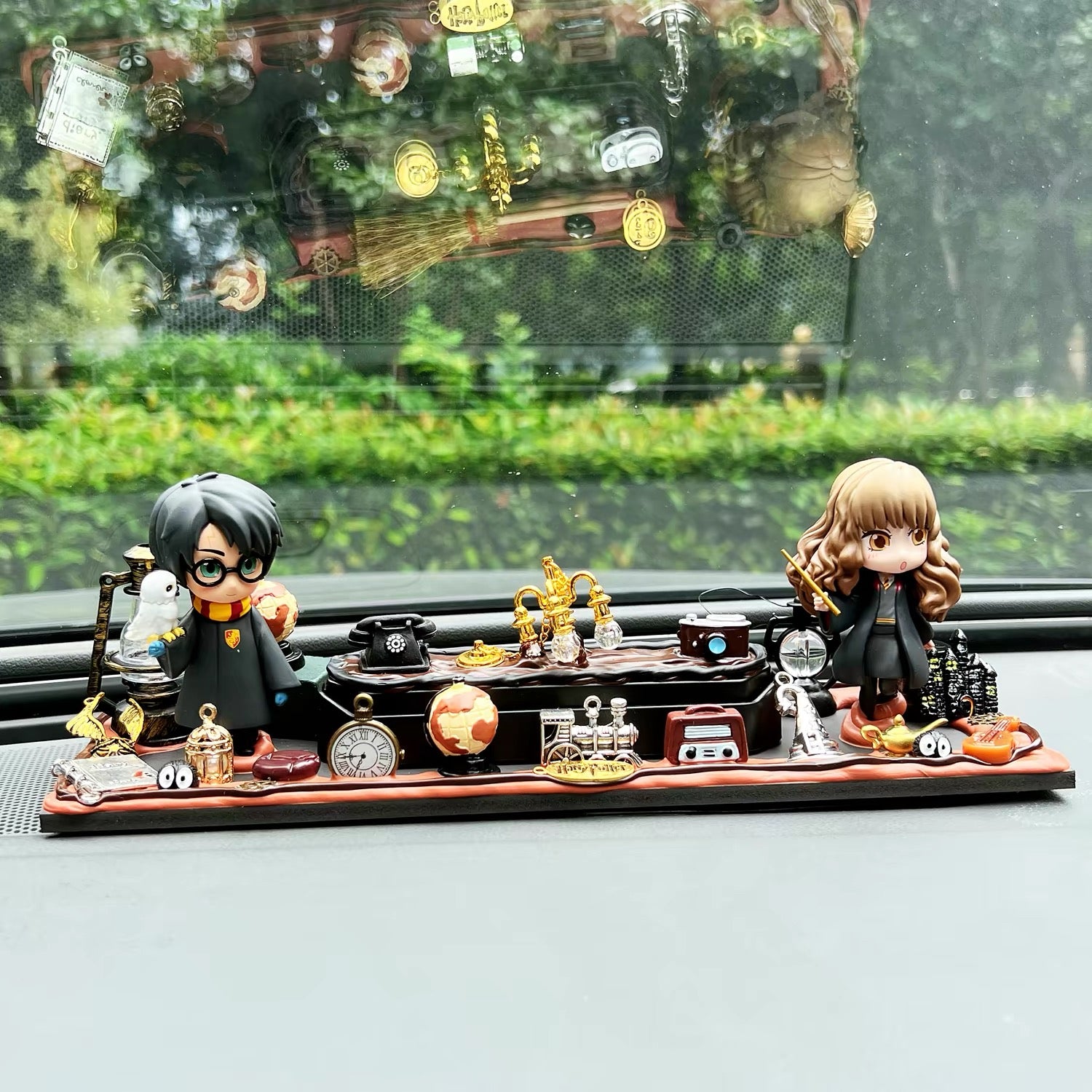 AnimeCarMod Enchanted Academy Car Dashboard Decor with Parking Number Plate