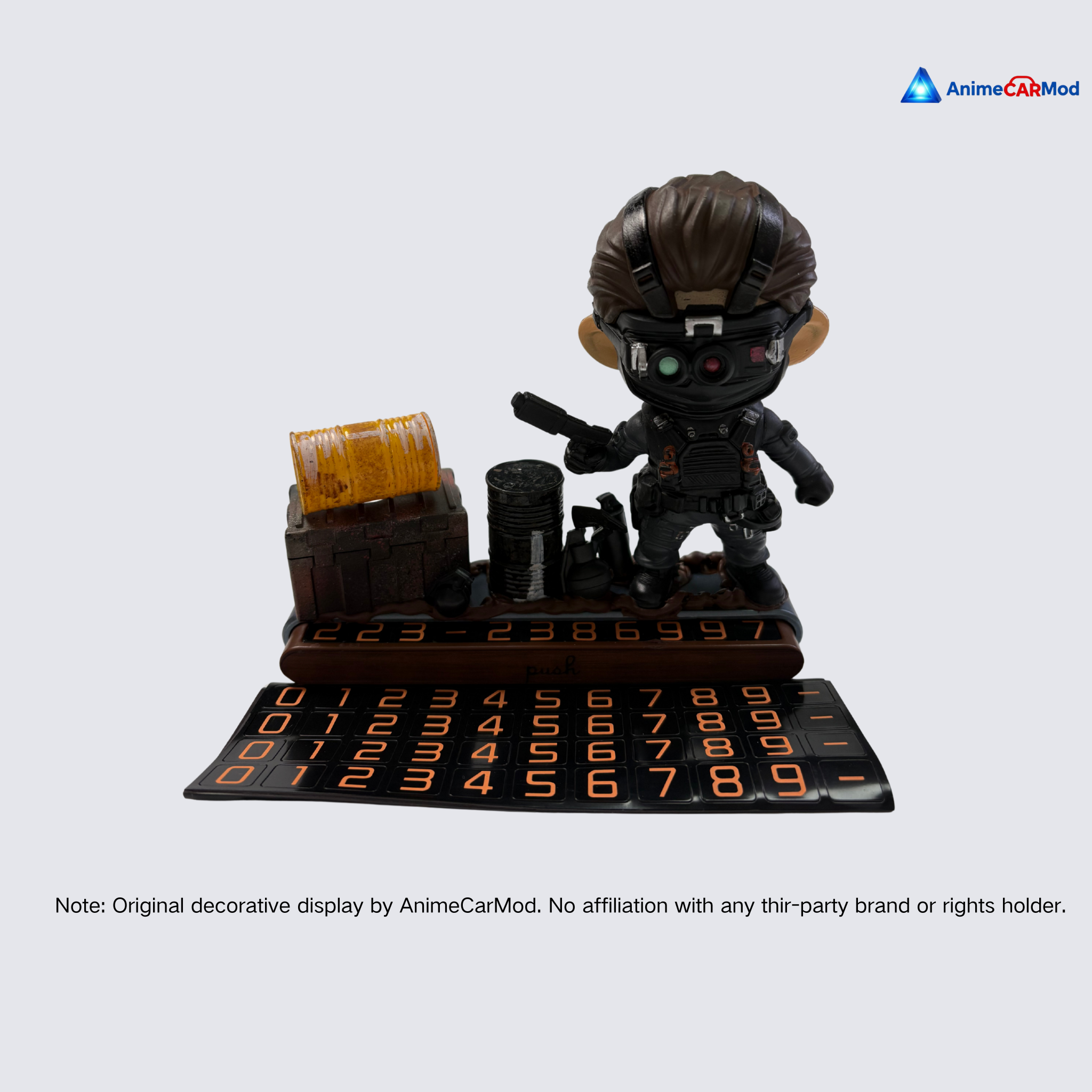 AnimeCarMod Shadow Mission Car Dashboard Decor with Parking Number Plate