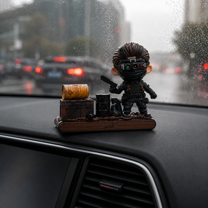 AnimeCarMod Shadow Mission car dashboard decor with parking number plate, featuring detailed anime-inspired design for vehicle interior.