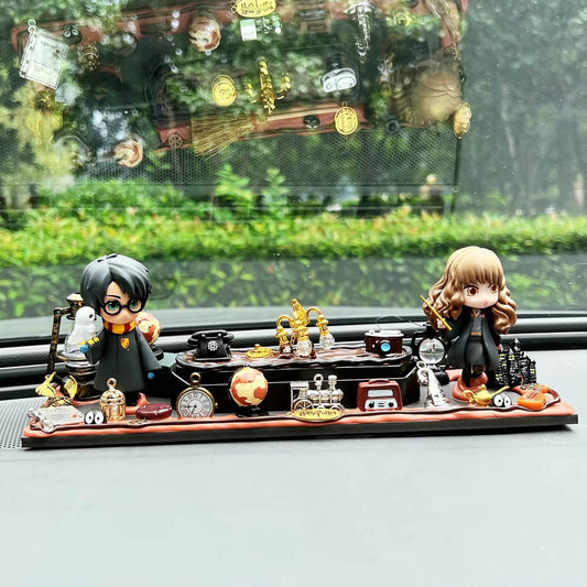AnimeCarMod Enchanted Academy themed car dashboard decor with parking number plate, featuring colorful design and decorative elements.