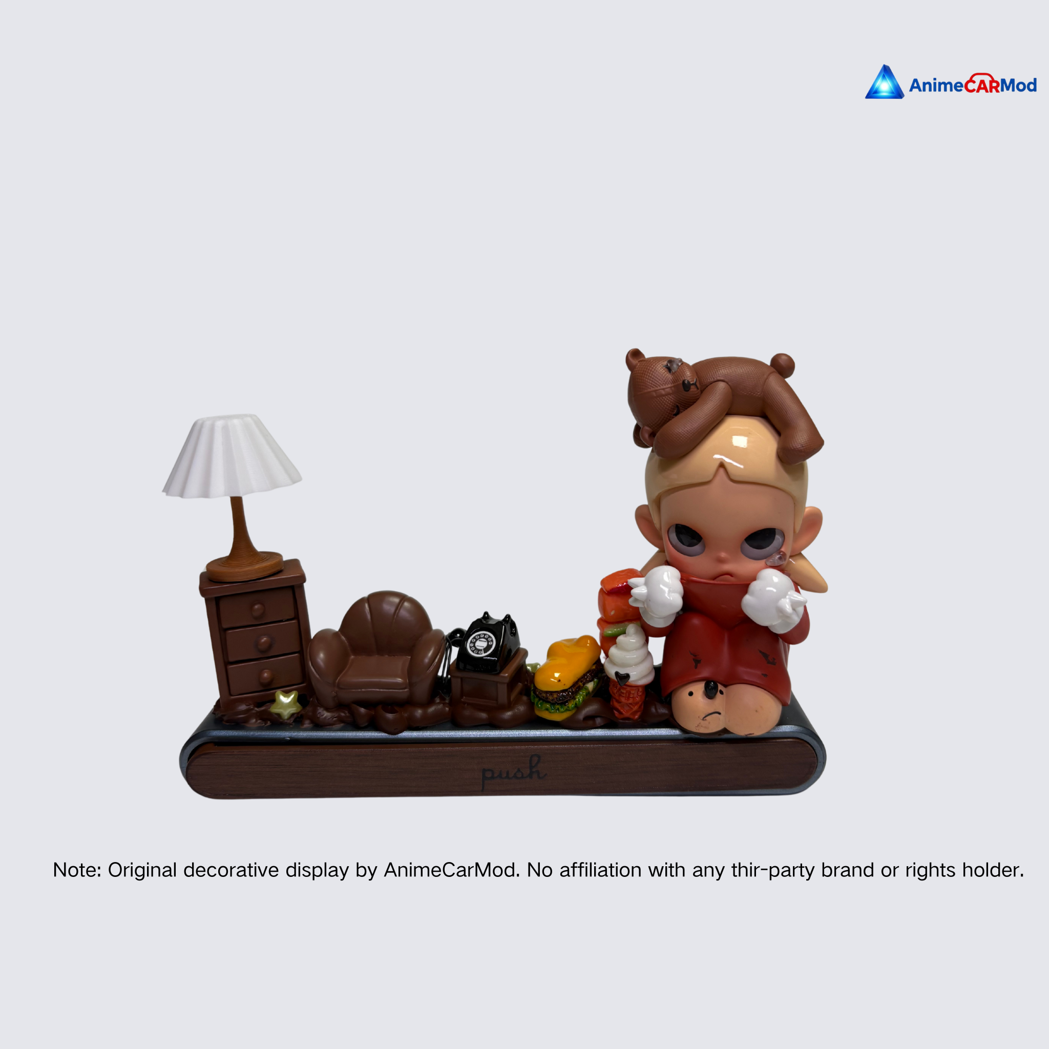 AnimeCarMod Cozy Little Lounge Car Dashboard Decor with Parking Number Plate