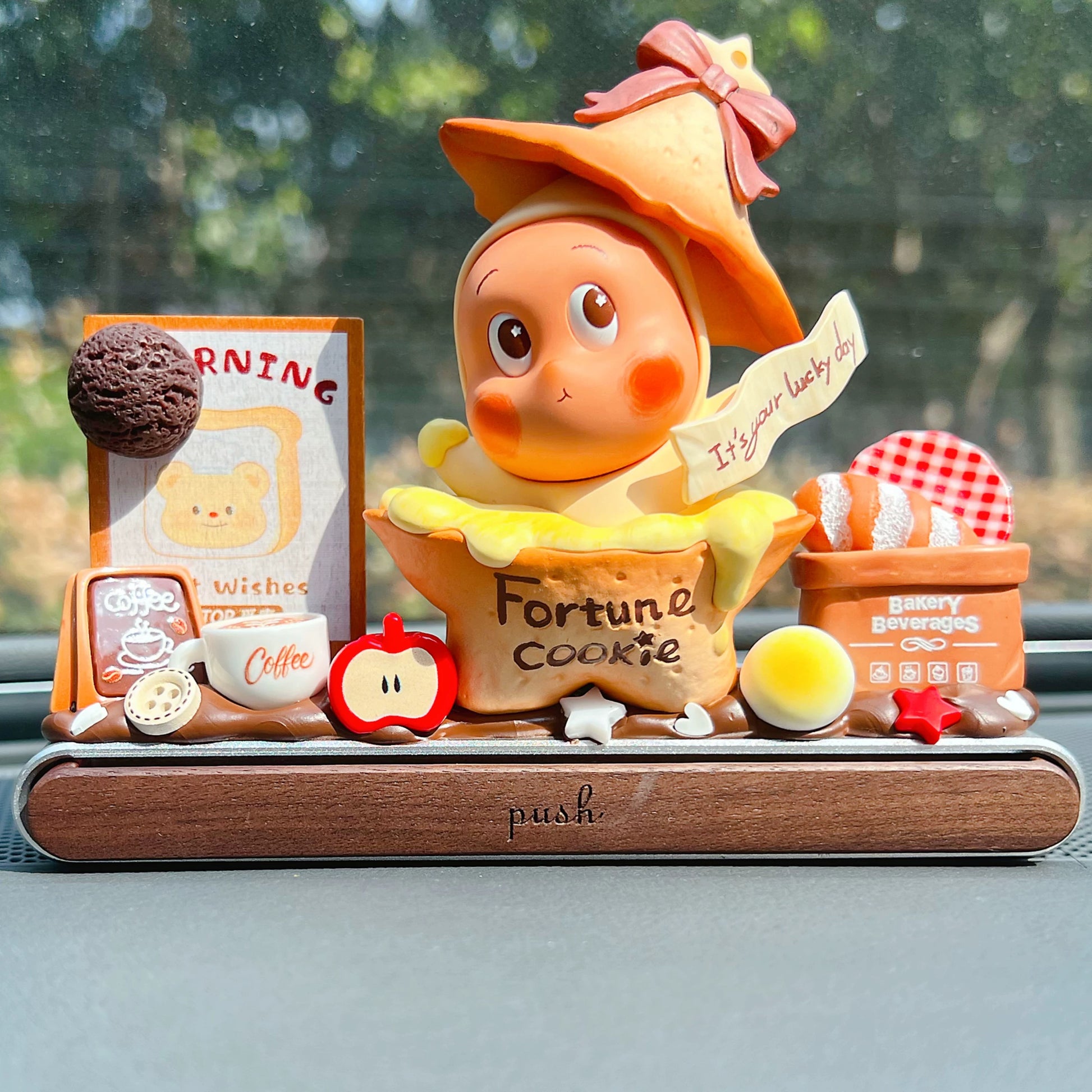 AnimeCarMod Sweet Wish Little Star car dashboard decor with parking number plate, featuring cute star design and vibrant colors.