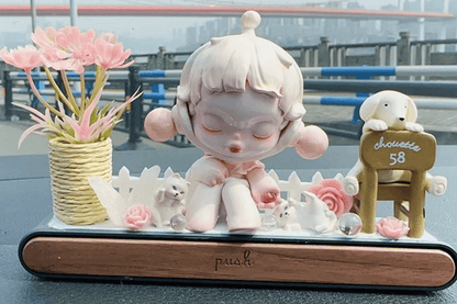 AnimeCarMod Soft Bloom Daydream dashboard decor with parking number plate for car interior decoration.