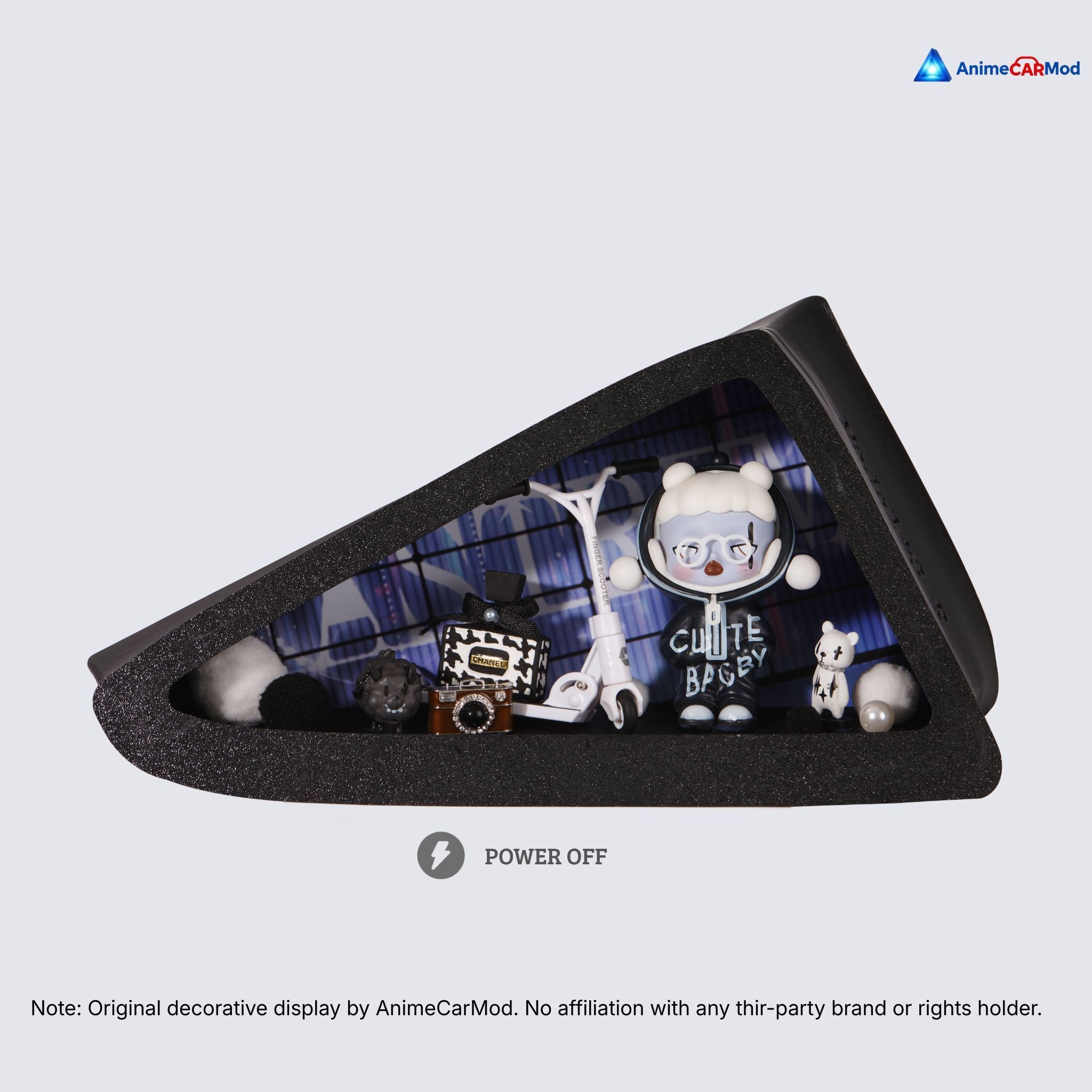 AnimeCarMod Bearcat Stylist standard scene quarter window diorama with lights off showing handmade scene details