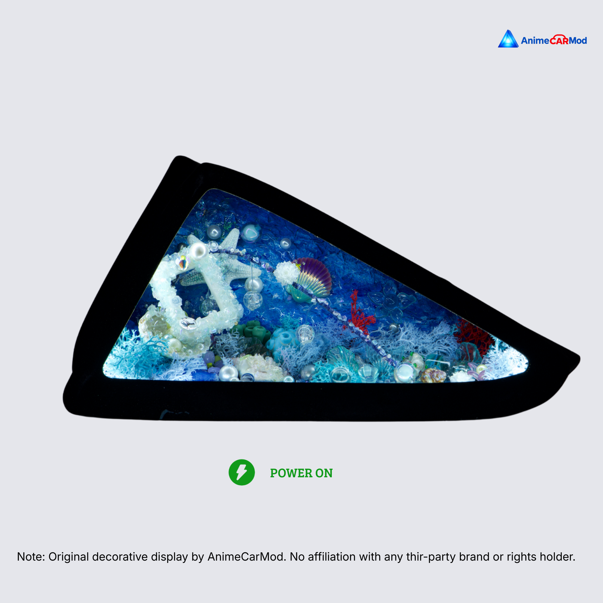AnimeCarMod Blue Dream Hidden Cove standard scene quarter window diorama with lights on for car interior display