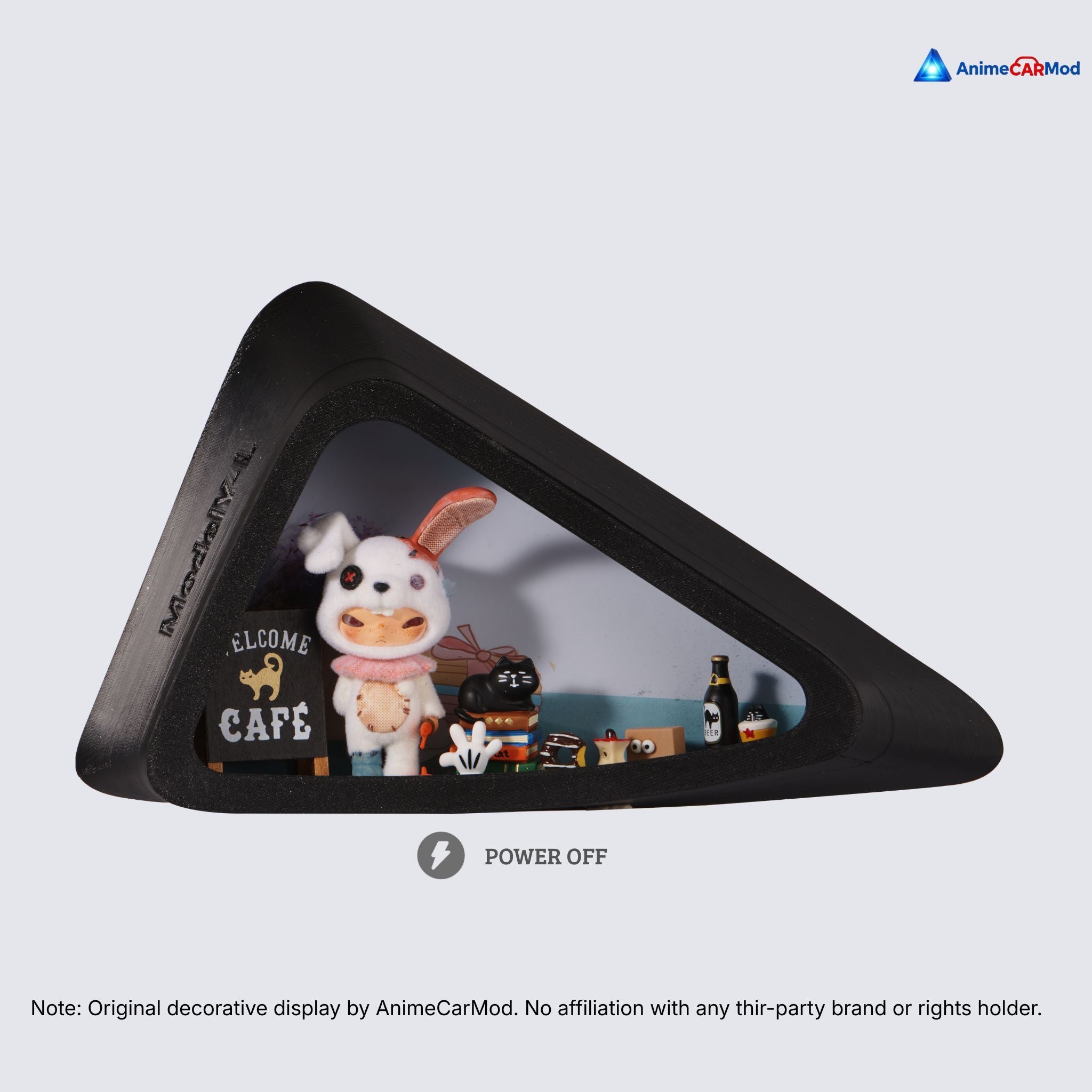 AnimeCarMod Creepy Bunny standard scene quarter window diorama with lights off showing handmade scene details
