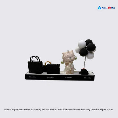 AnimeCarMod Monochrome Kitty Boutique car dashboard decor featuring a cute cat design, perfect for adding charm to your vehicle interior.