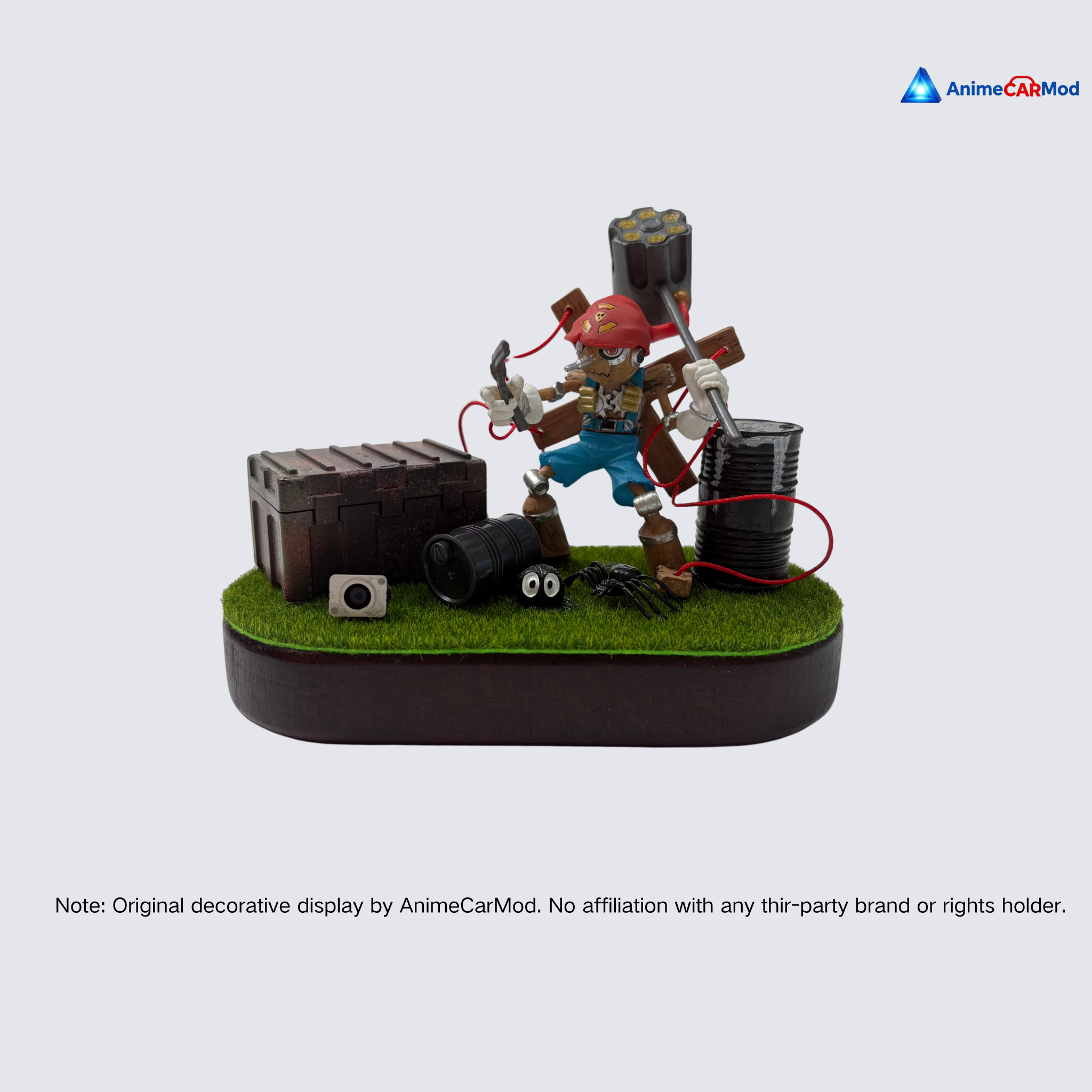 AnimeCarMod Rebel Tinker Workshop car dashboard decor with detailed design and vibrant colors for interior customization.