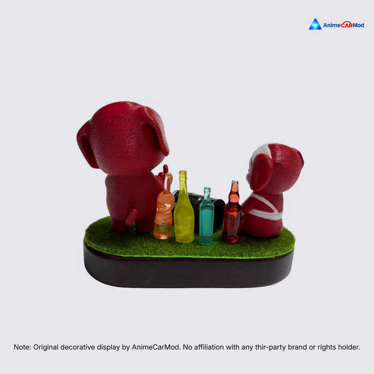 AnimeCarMod Red Rebel Pups car dashboard decor featuring colorful pup characters and vibrant design for anime car enthusiasts.