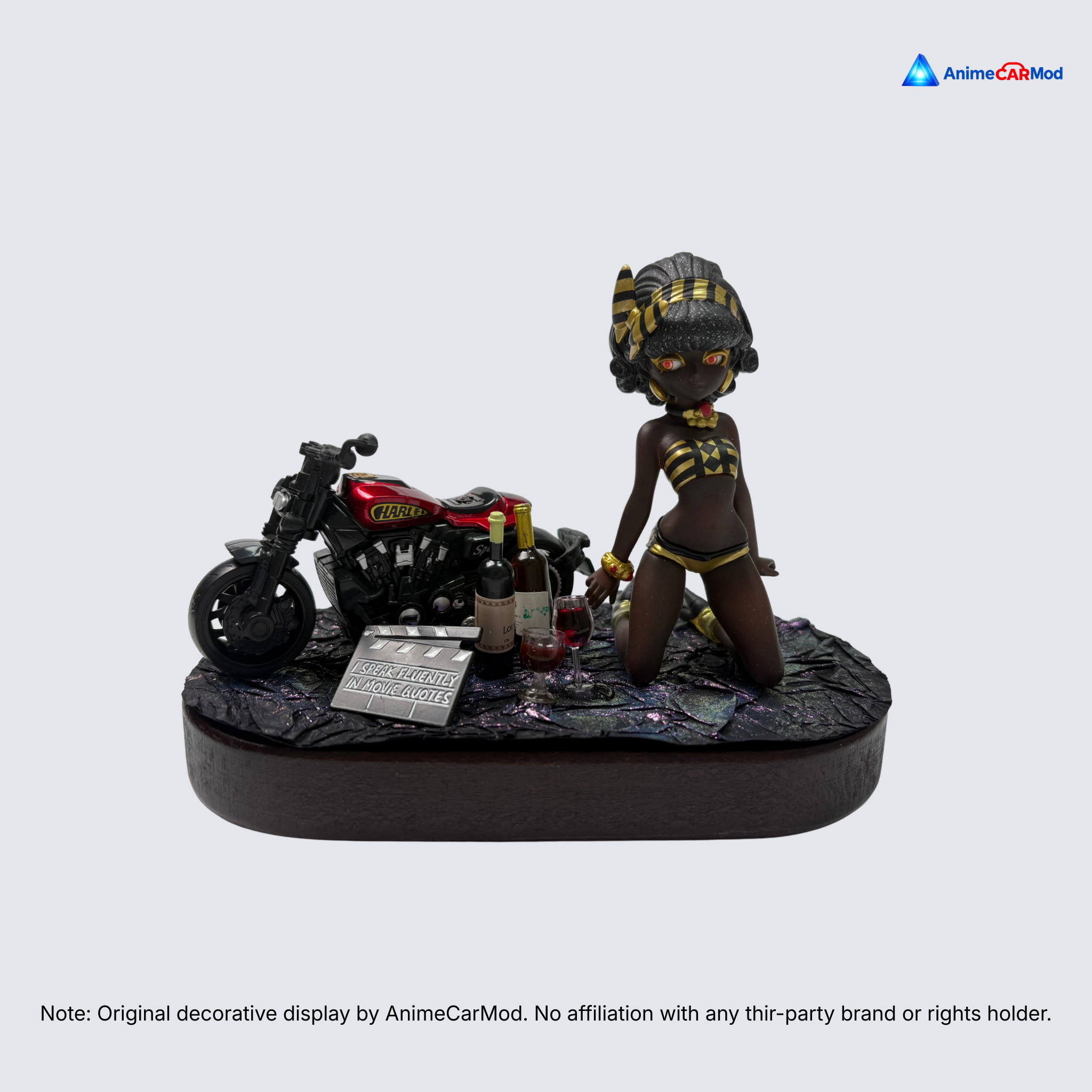 AnimeCarMod Midnight Rider car dashboard decor with anime-themed design for stylish vehicle interior enhancement.