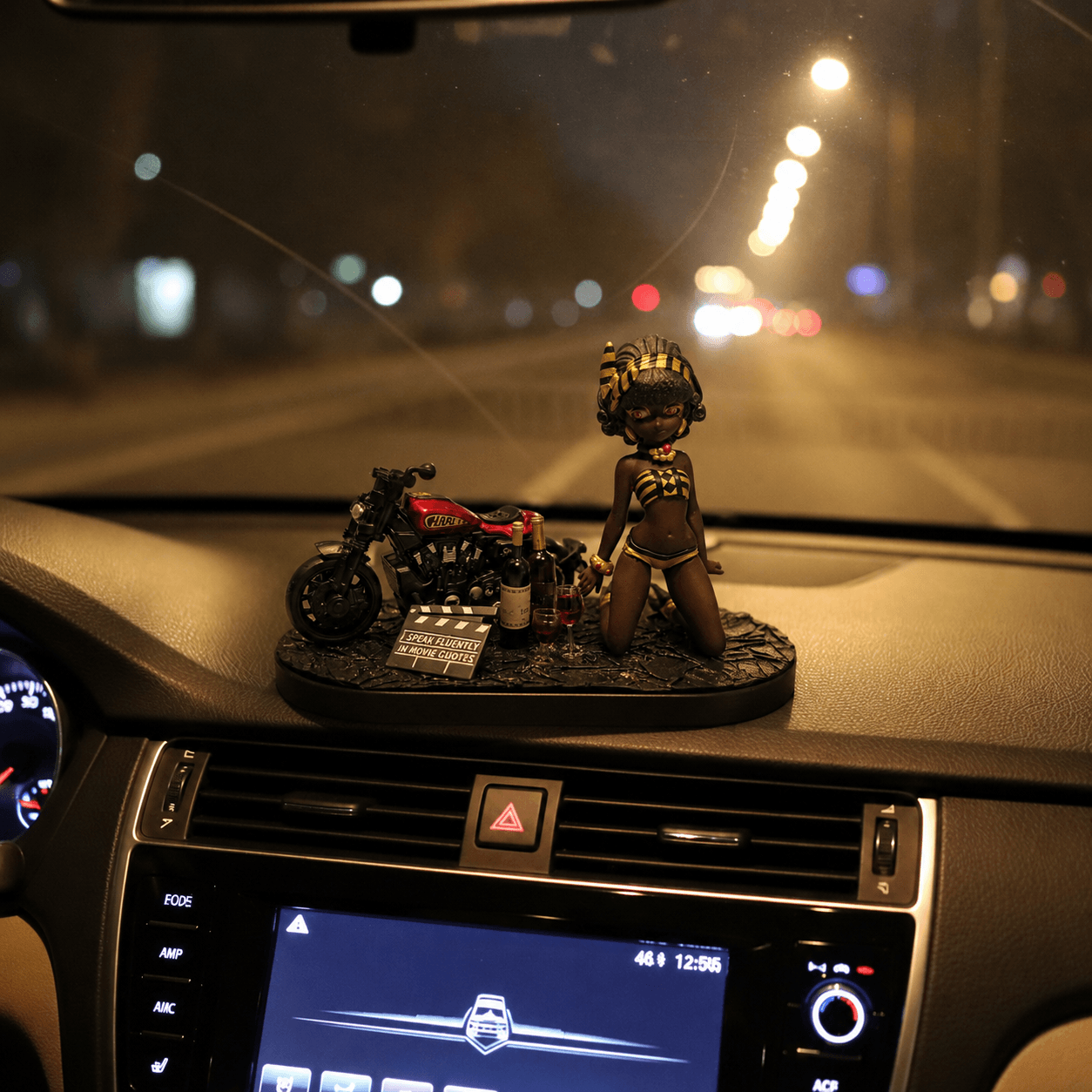 AnimeCarMod Midnight Rider car dashboard decor featuring anime-inspired design and decorative elements for vehicle interior styling.