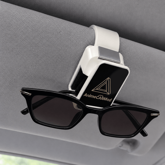 AnimeCarMod sunglasses clip gift, lightweight black accessory with cartoon character design, ideal for attaching sunglasses to clothing.