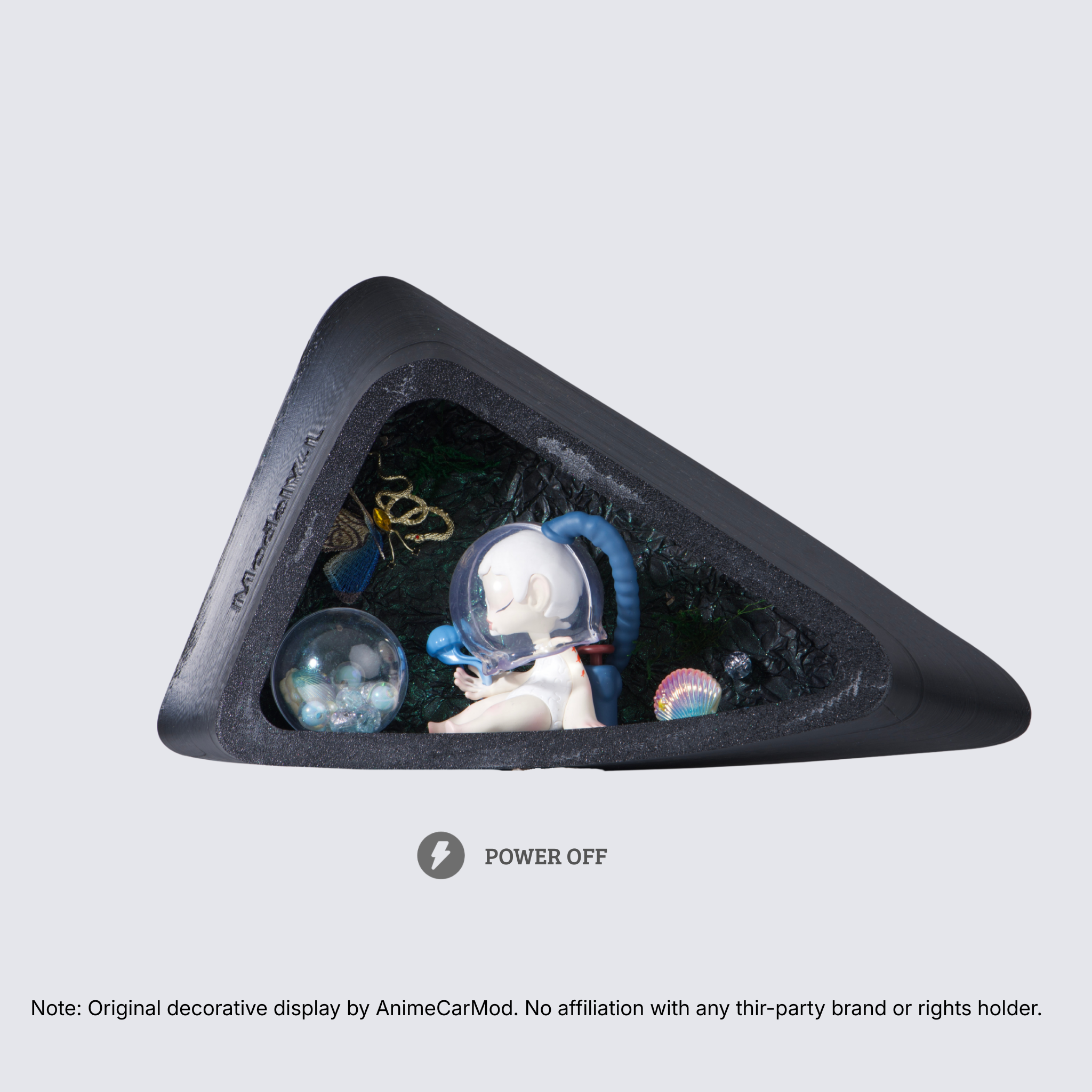 AnimeCarMod Listening to the Ocean standard scene quarter window diorama with lights off showing handmade scene details