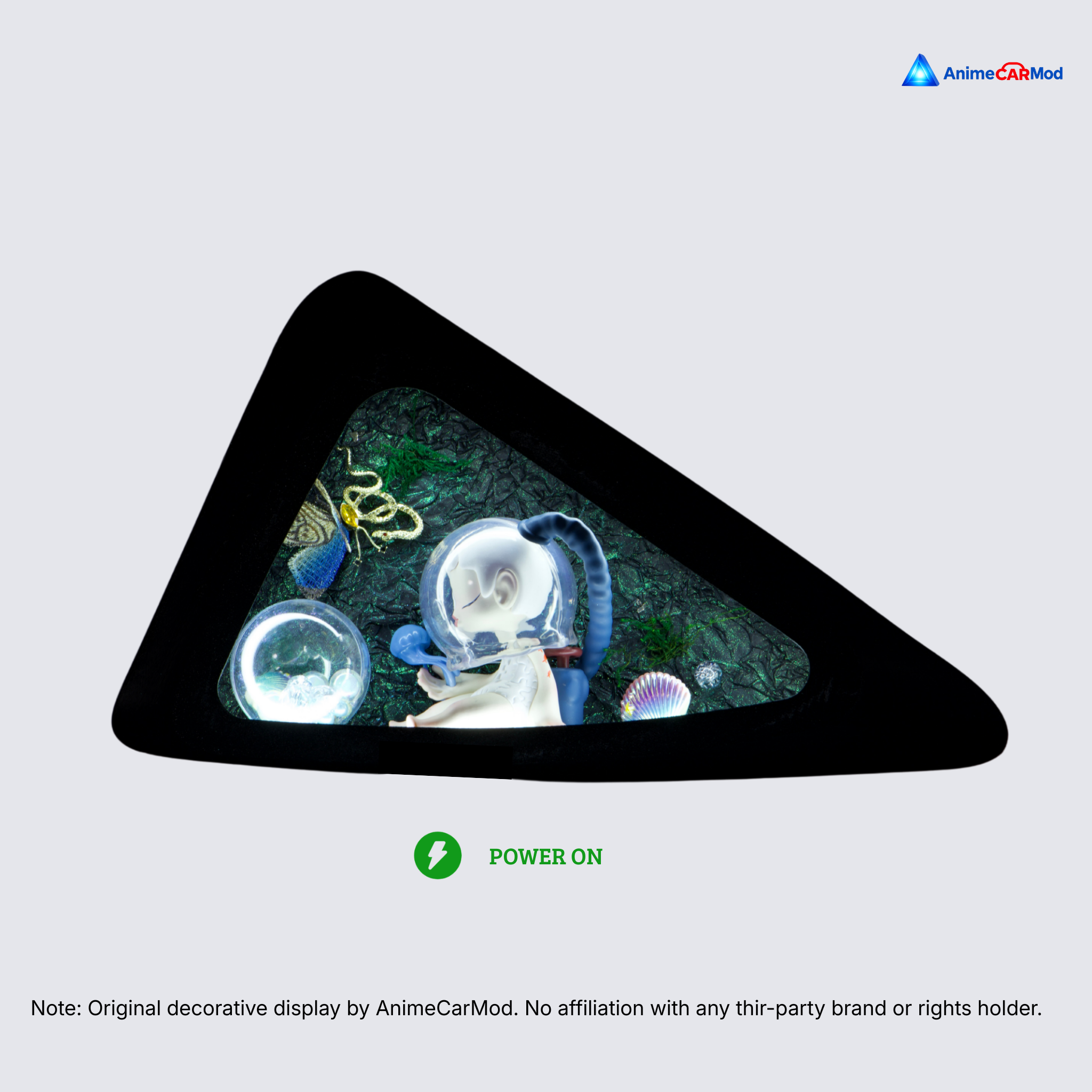 AnimeCarMod Listening to the Ocean standard scene quarter window diorama with lights on for car interior display