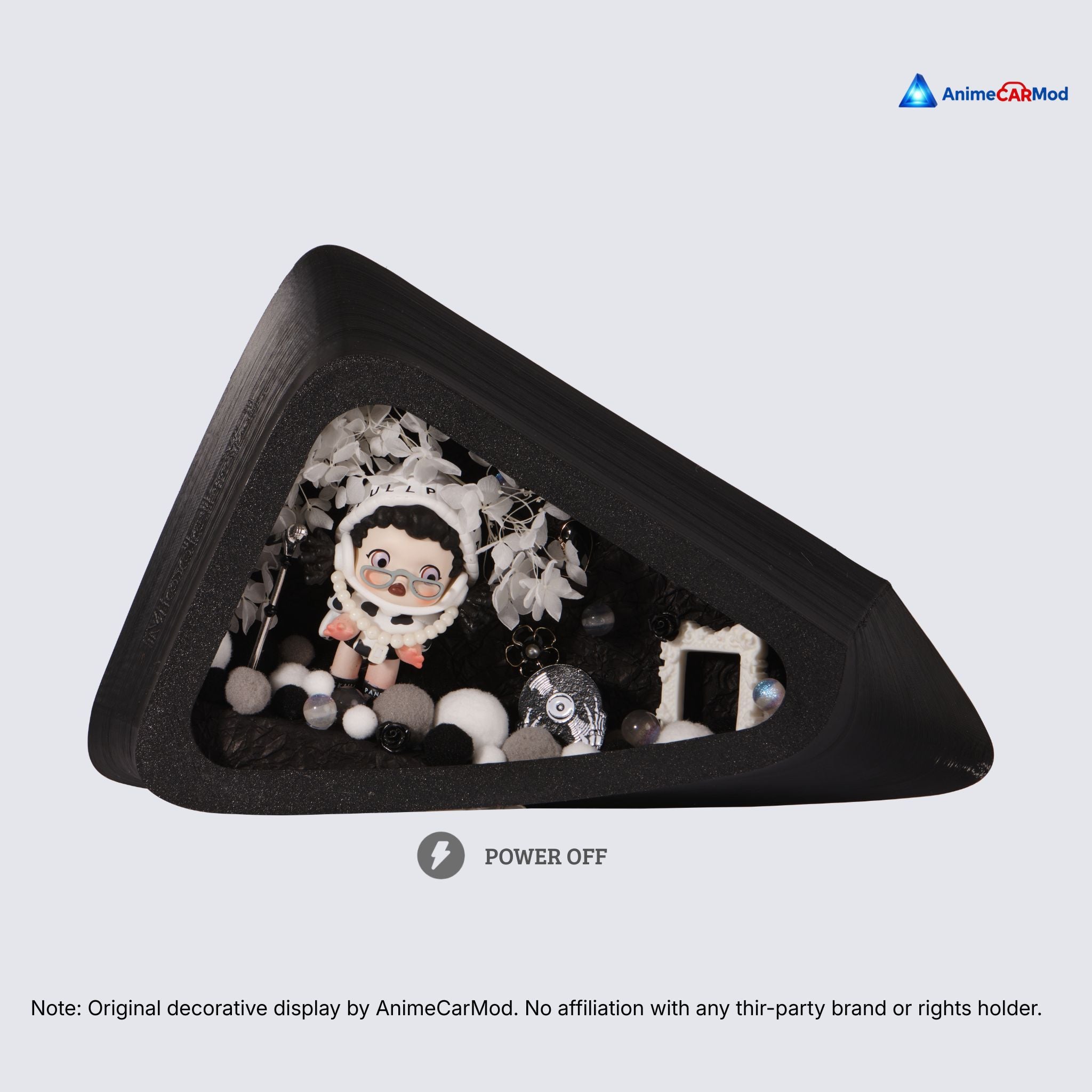 AnimeCarMod Milky Cutie standard scene quarter window diorama with lights off showing handmade scene details