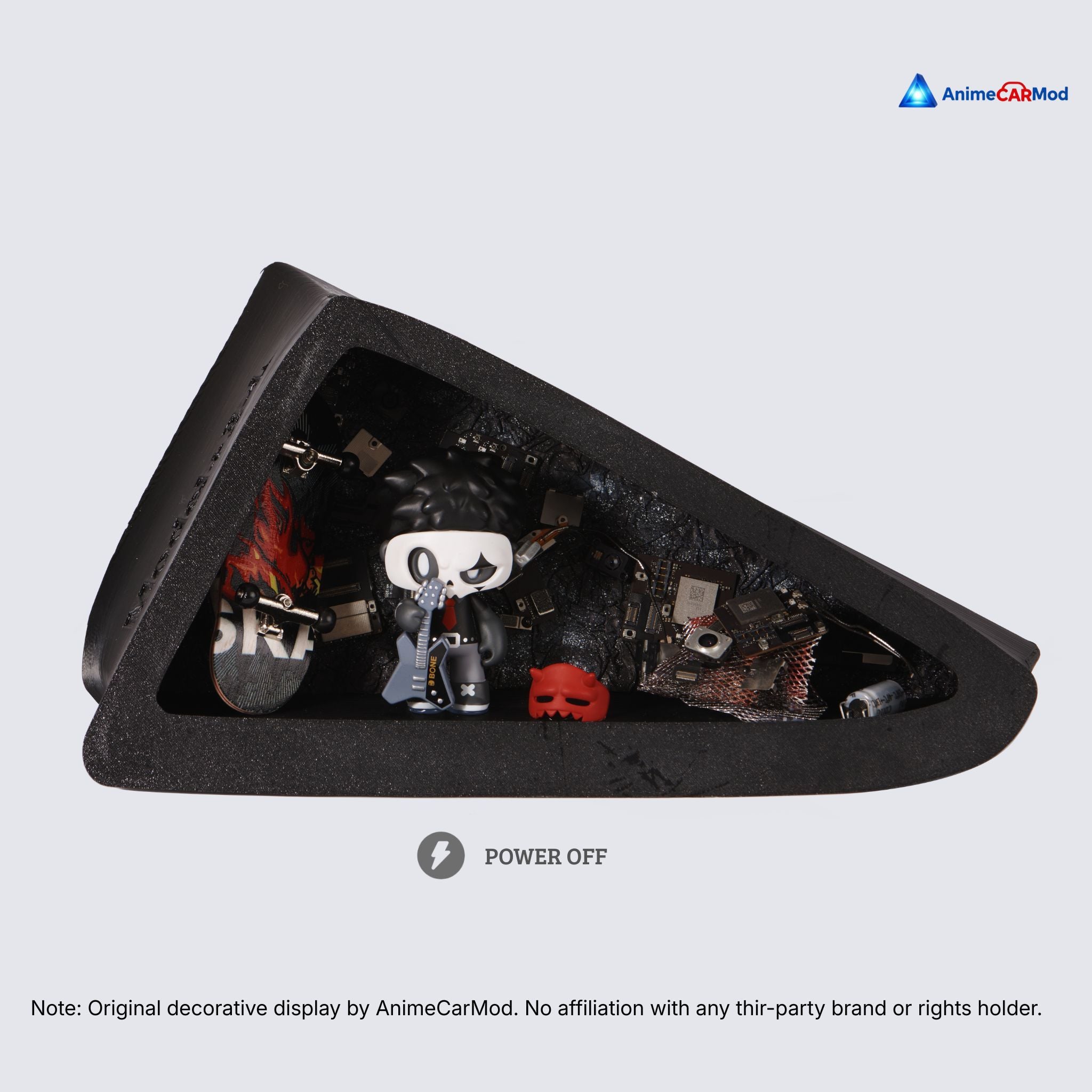 AnimeCarMod Mr. Bone Rebel Street standard scene quarter window diorama with lights off showing handmade scene details