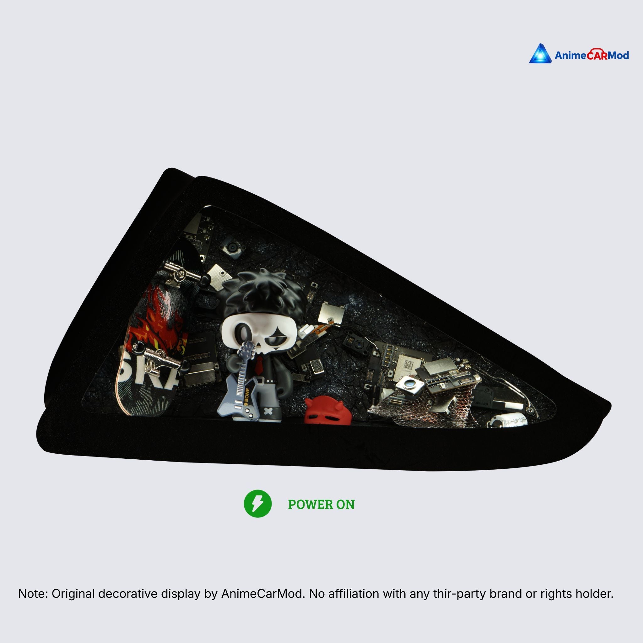 AnimeCarMod Mr. Bone Rebel Street standard scene quarter window diorama with lights on for car interior display