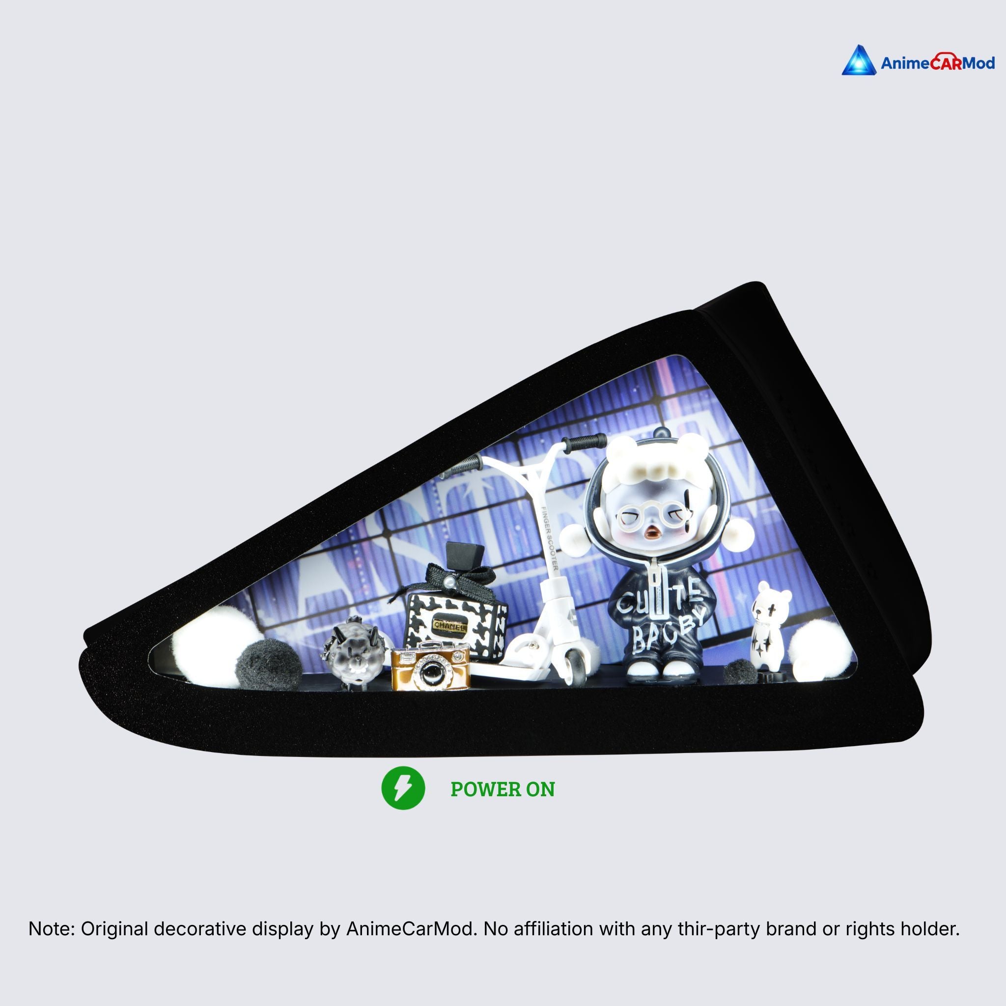 AnimeCarMod Bearcat Stylist standard scene quarter window diorama with lights on for car interior display