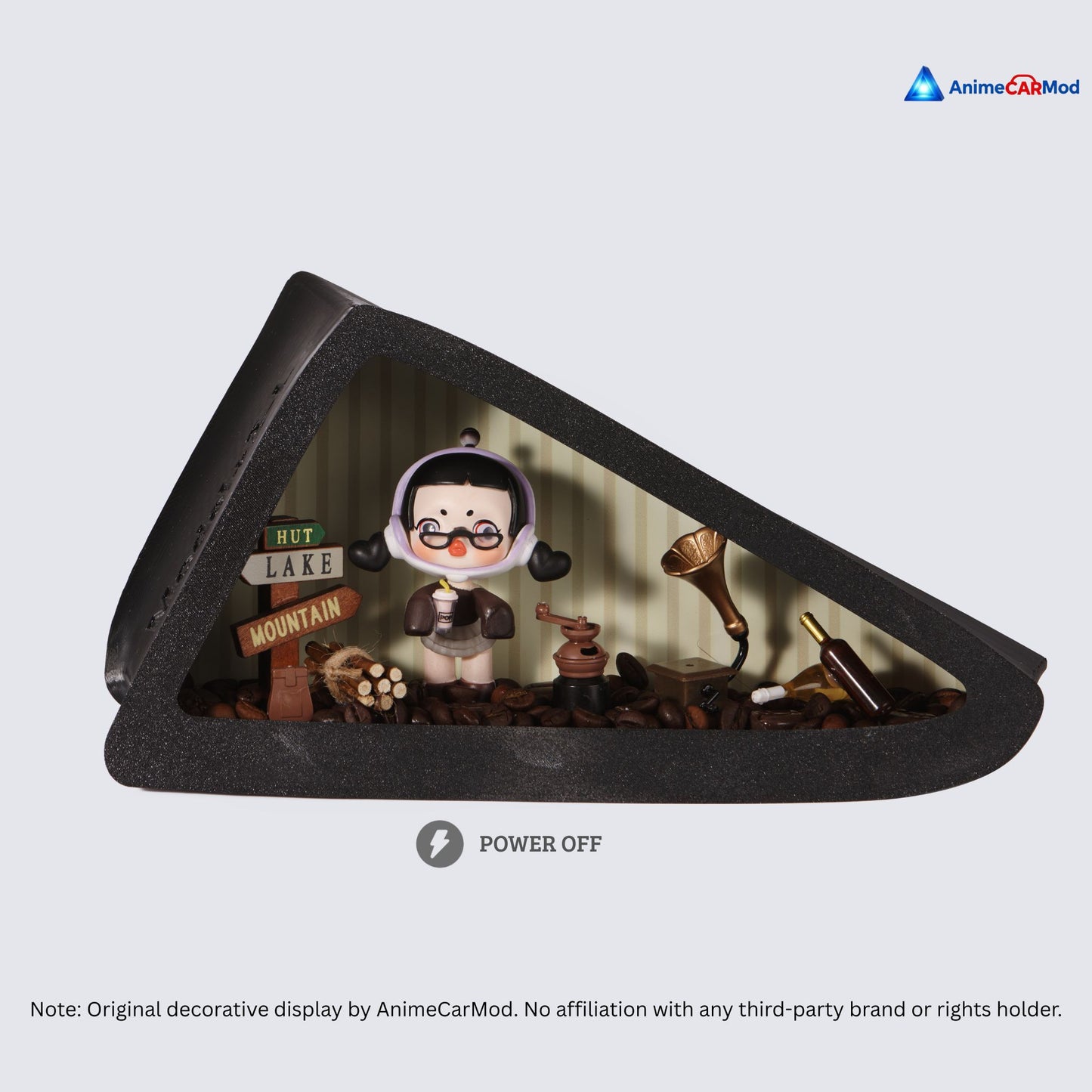 AnimeCarMod Cozy Afternoon Tea quarter window diorama featuring a detailed miniature scene with a cozy tea setting.
