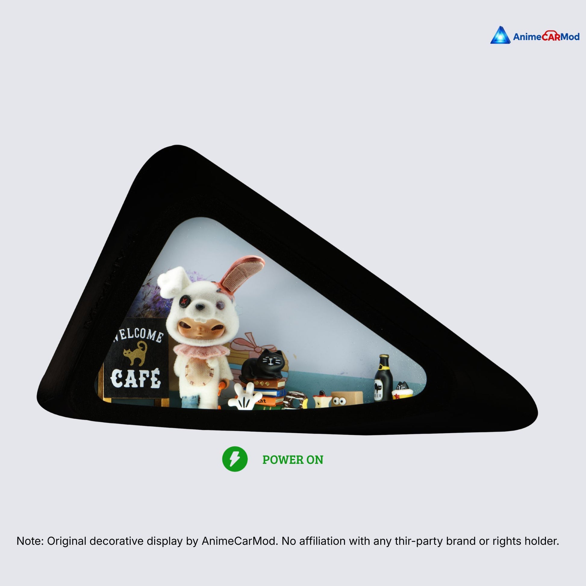 AnimeCarMod Creepy Bunny quarter window diorama showing a spooky bunny figure in a standard scene layout for car decoration.
