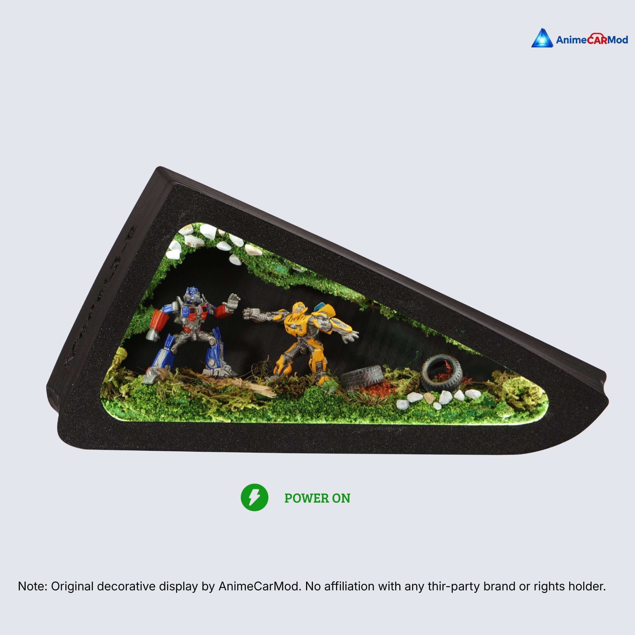 AnimeCarMod Cyber Mecha Showdown standard scene quarter window diorama with lights on for car interior display