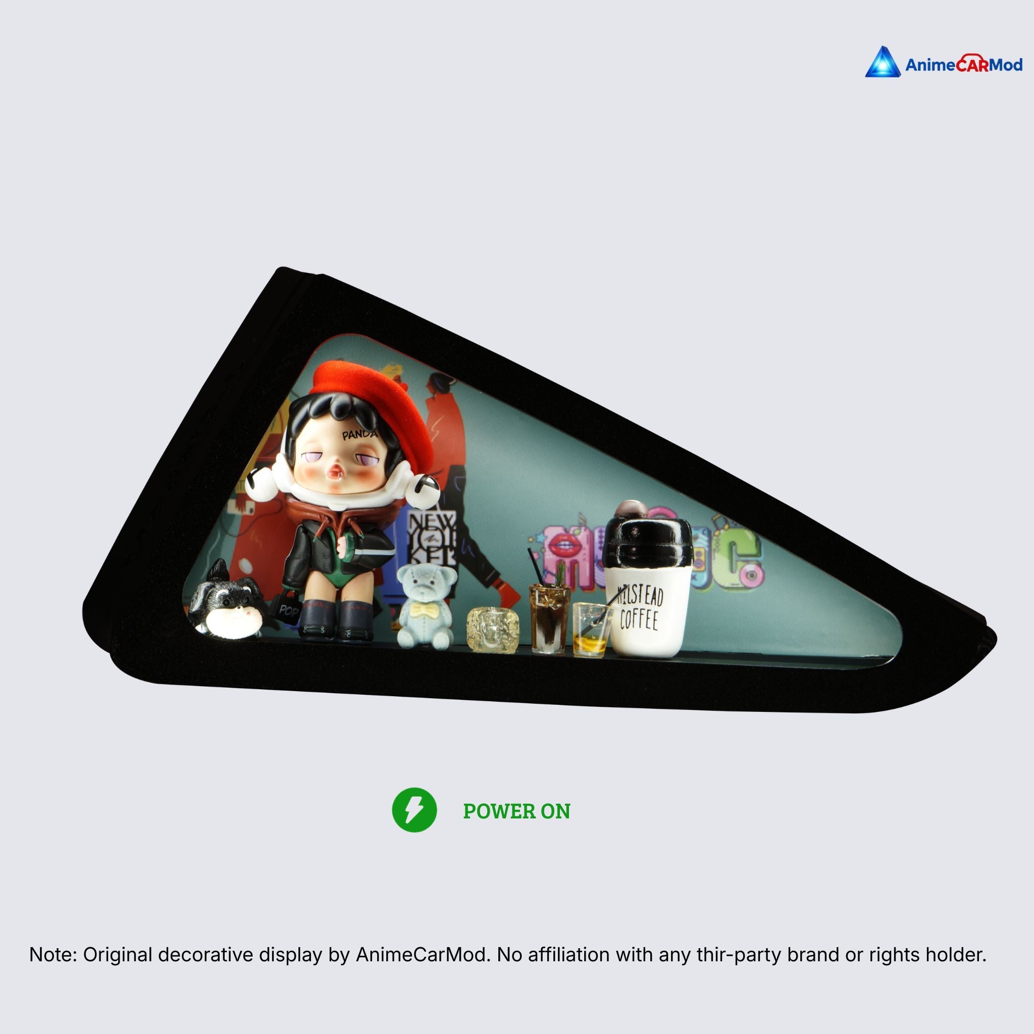 AnimeCarMod Debut Trainee standard scene quarter window diorama with lights on for car interior display