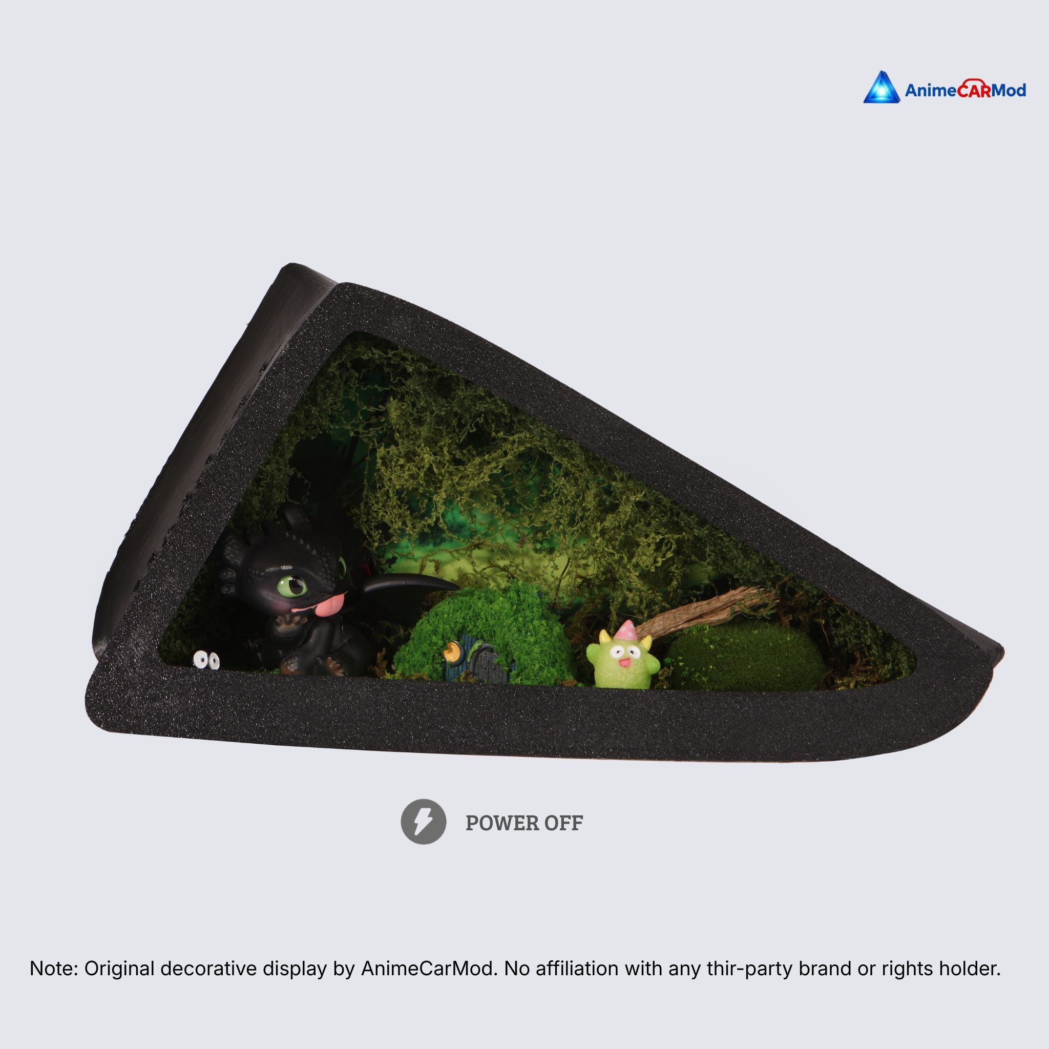 AnimeCarMod Forest Night Dragon standard scene quarter window diorama with lights off showing handmade scene details
