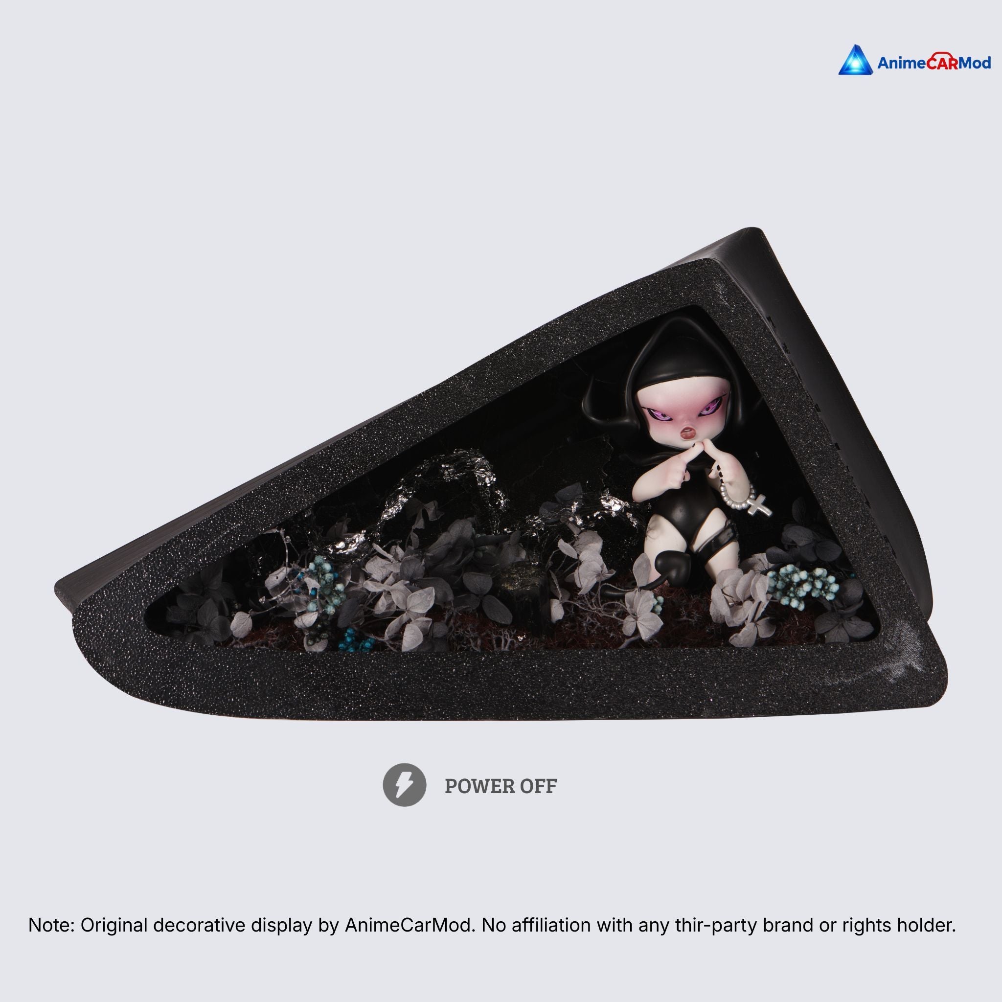 AnimeCarMod Gothic Noir standard scene quarter window diorama with lights off showing handmade scene details