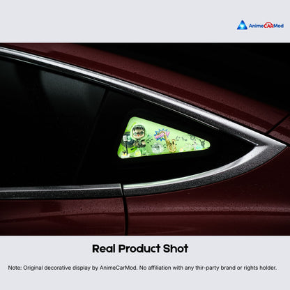 AnimeCarMod Green Jazz corner quarter window diorama with detailed standard scene layout, showcasing vibrant anime-inspired design.