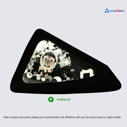 AnimeCarMod Milky Cutie quarter window diorama featuring a cute anime scene on a standard scene layout, designed for car windows.