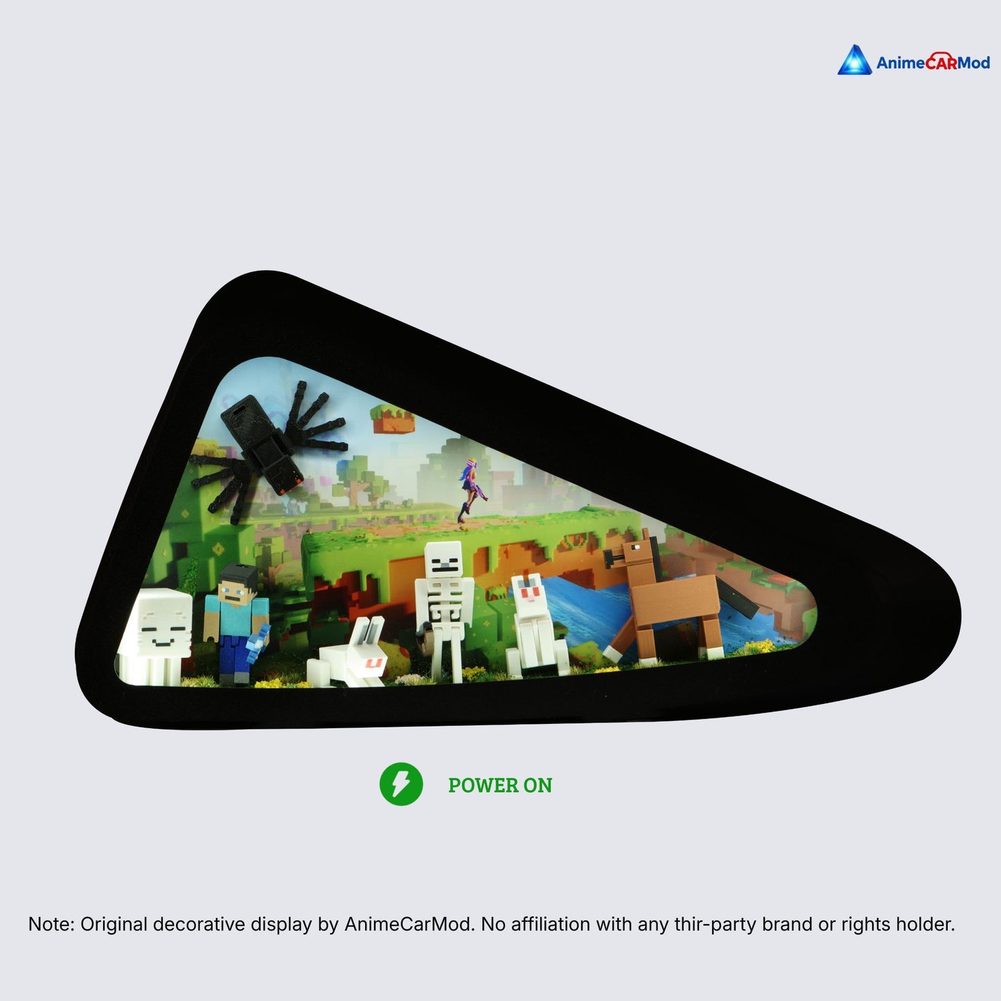 AnimeCarMod Pixel Block Adventure quarter window diorama showing an expanded scene with detailed pixel art for car decor.