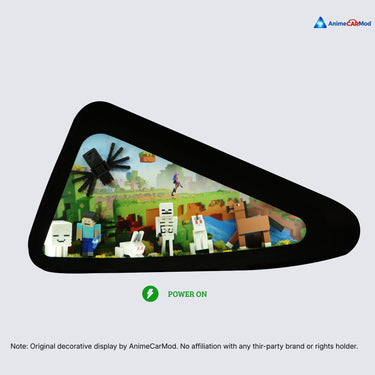 AnimeCarMod Pixel Block Adventure quarter window diorama showing an expanded scene with detailed pixel art for car decor.