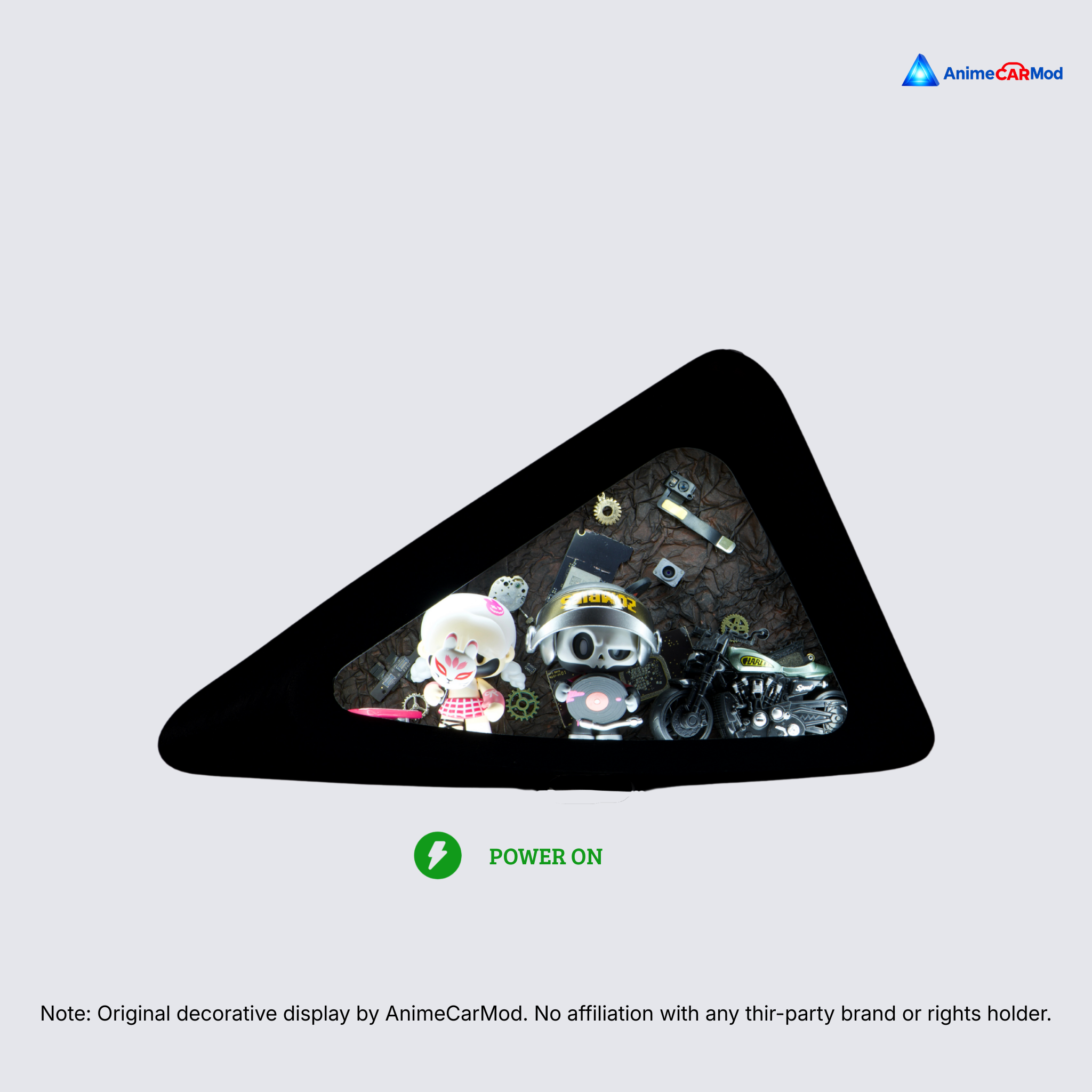 AnimeCarMod Punk Bunny Secret Base standard scene quarter window diorama with lights on for car interior display