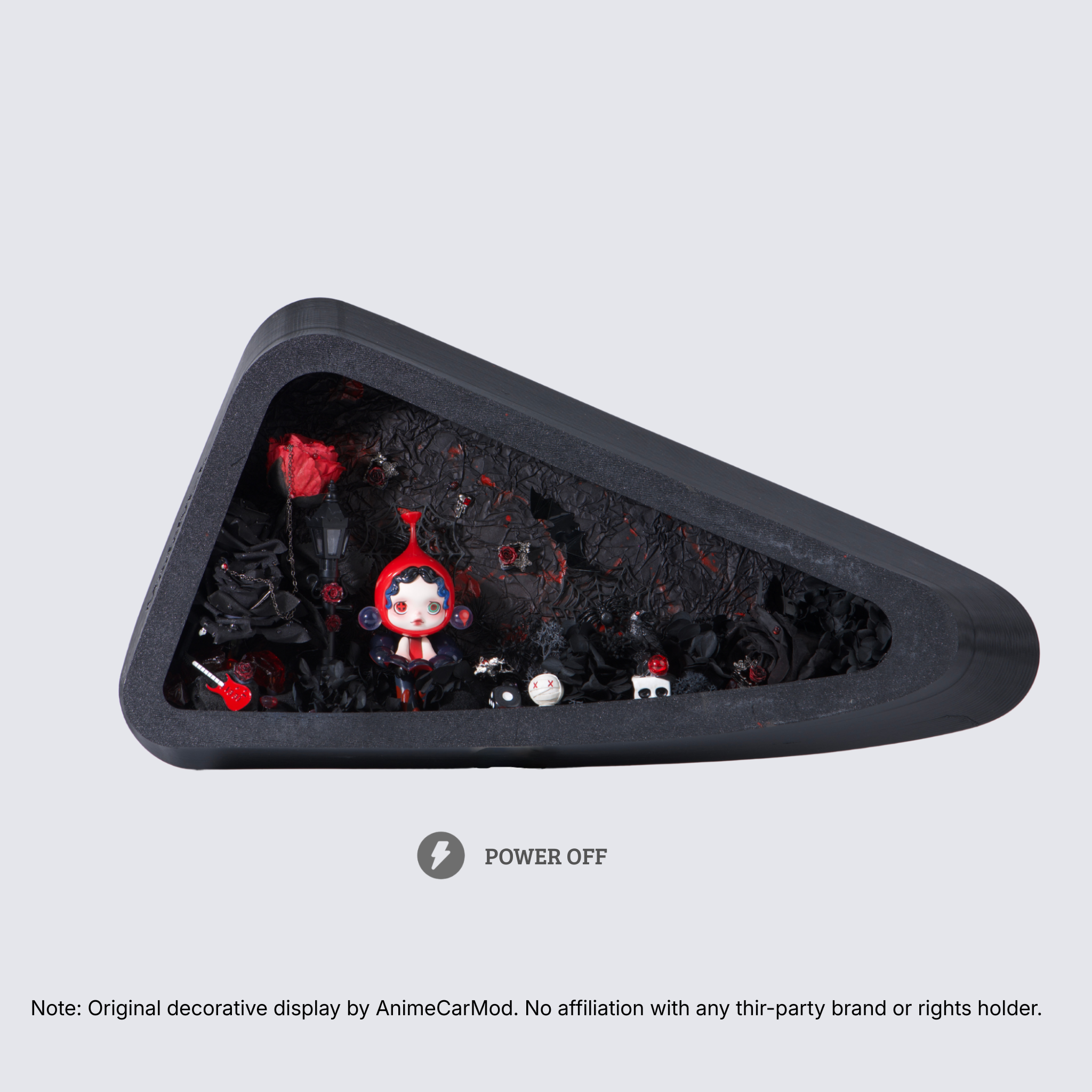 AnimeCarMod Red Hood in the Thorns expanded scene quarter window diorama with lights off showing handmade scene details