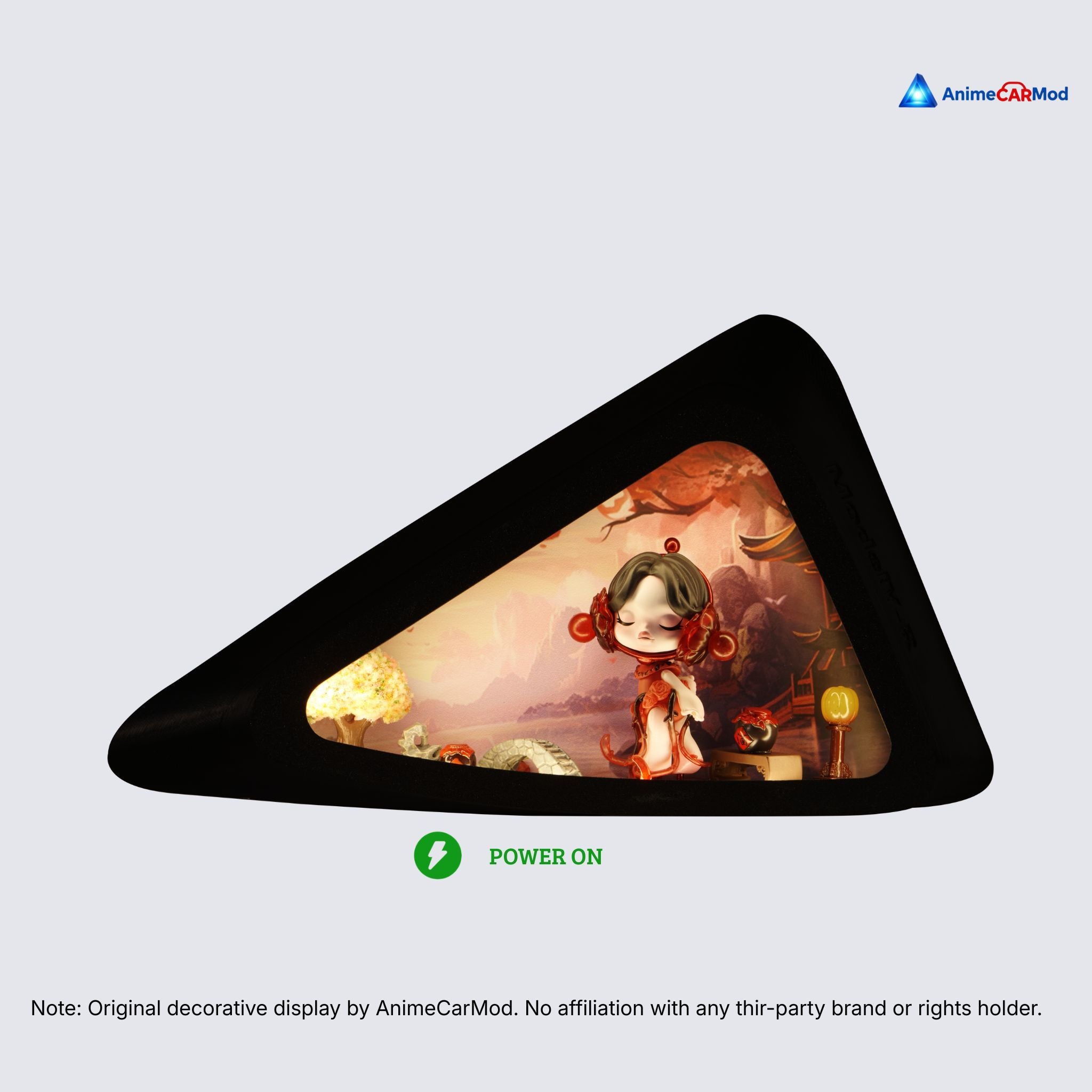 AnimeCarMod Tavern Lady standard scene quarter window diorama with lights on for car interior display