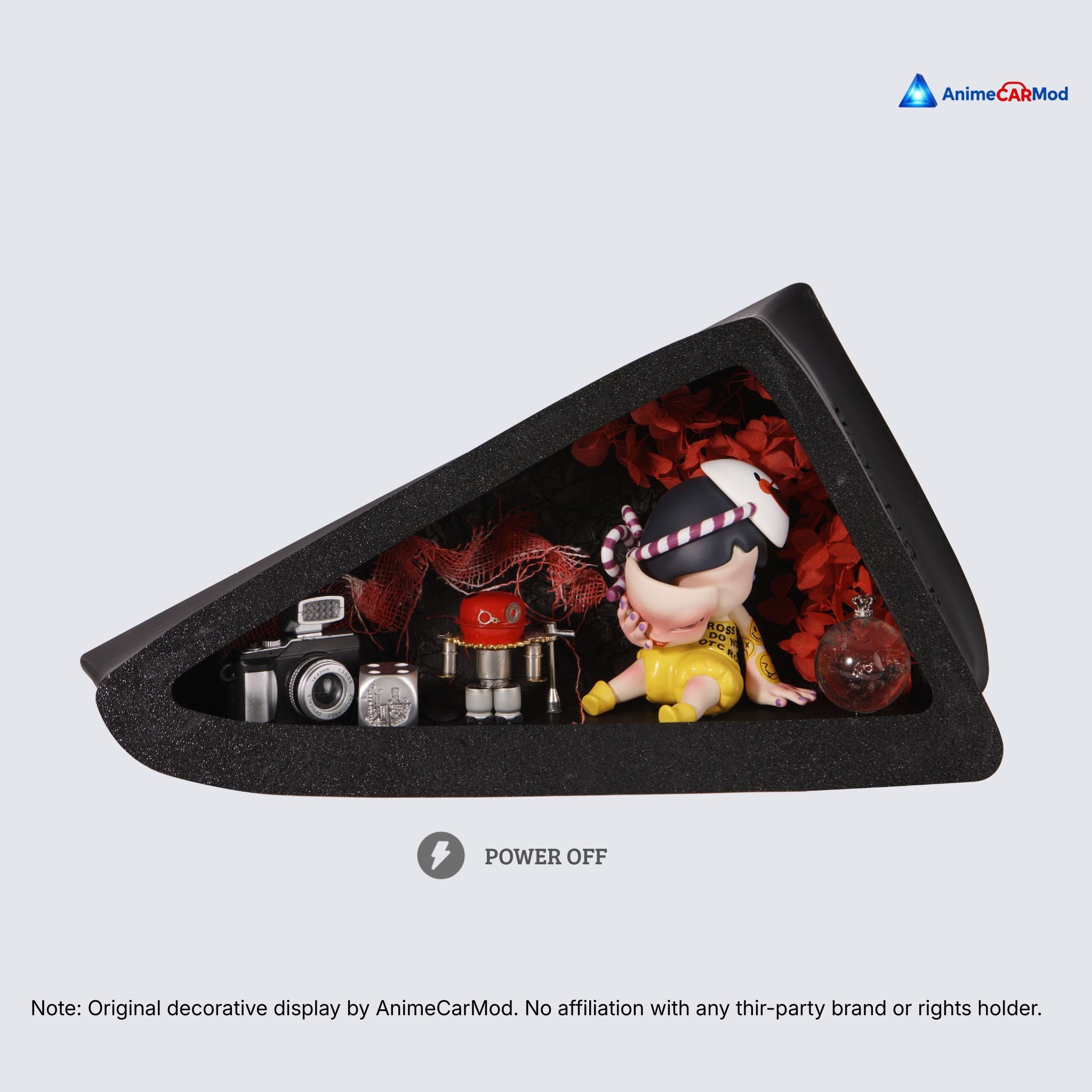 AnimeCarMod The Disguiser standard scene quarter window diorama with lights off showing handmade scene details
