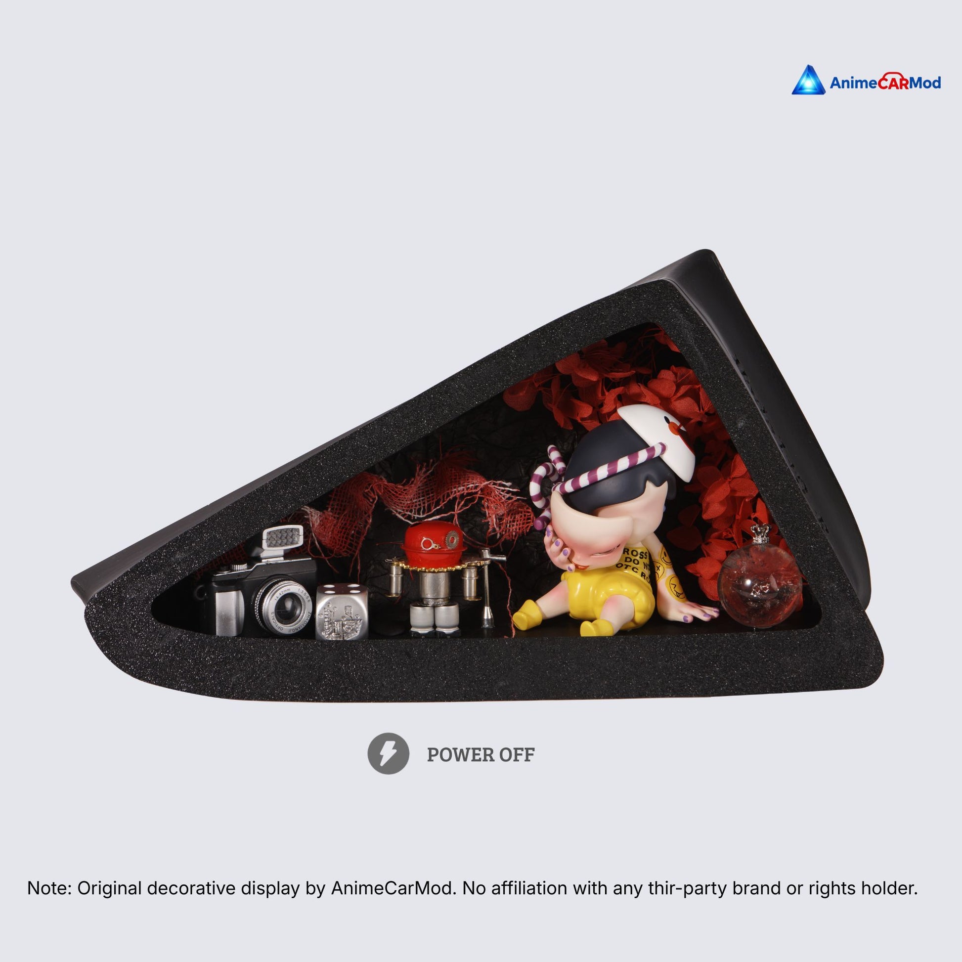 AnimeCarMod The Disguiser quarter window diorama featuring a detailed standard scene layout for car window decoration.