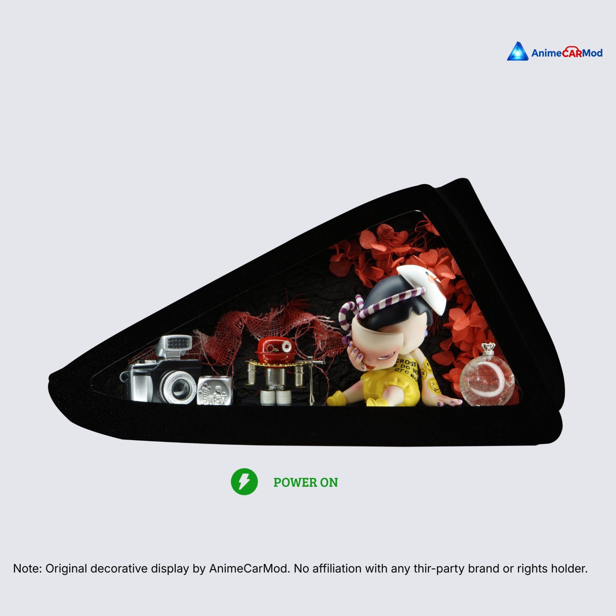 AnimeCarMod The Disguiser standard scene quarter window diorama with lights on for car interior display