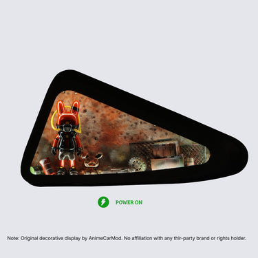 AnimeCarMod Wasteland Rabbit quarter window diorama showing an expanded desert scene with detailed desert and rabbit figures.
