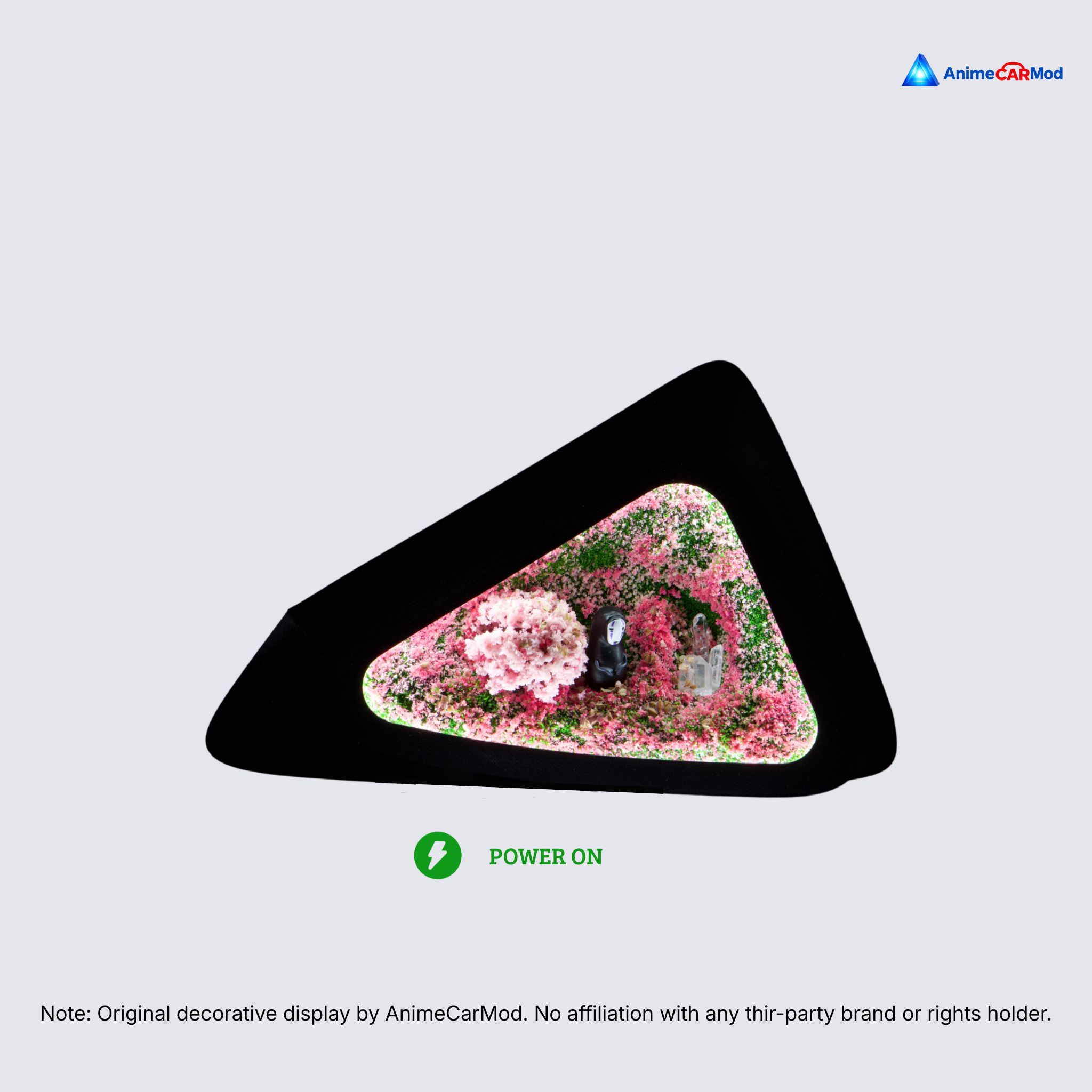 AnimeCarMod Whispering Bloom standard scene quarter window diorama with lights on for car interior display