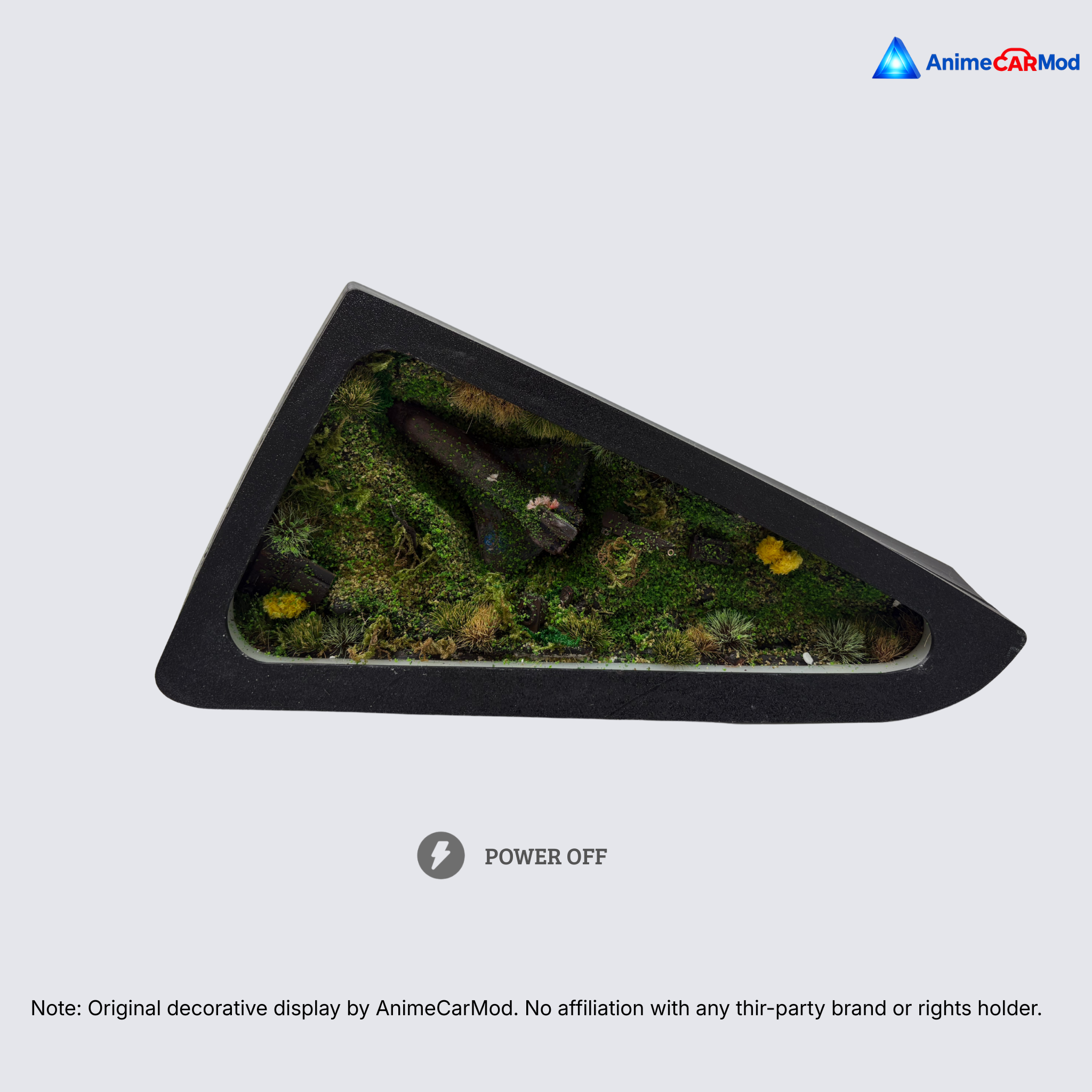 AnimeCarMod Alien Forest Crash quarter window diorama front view with lights off