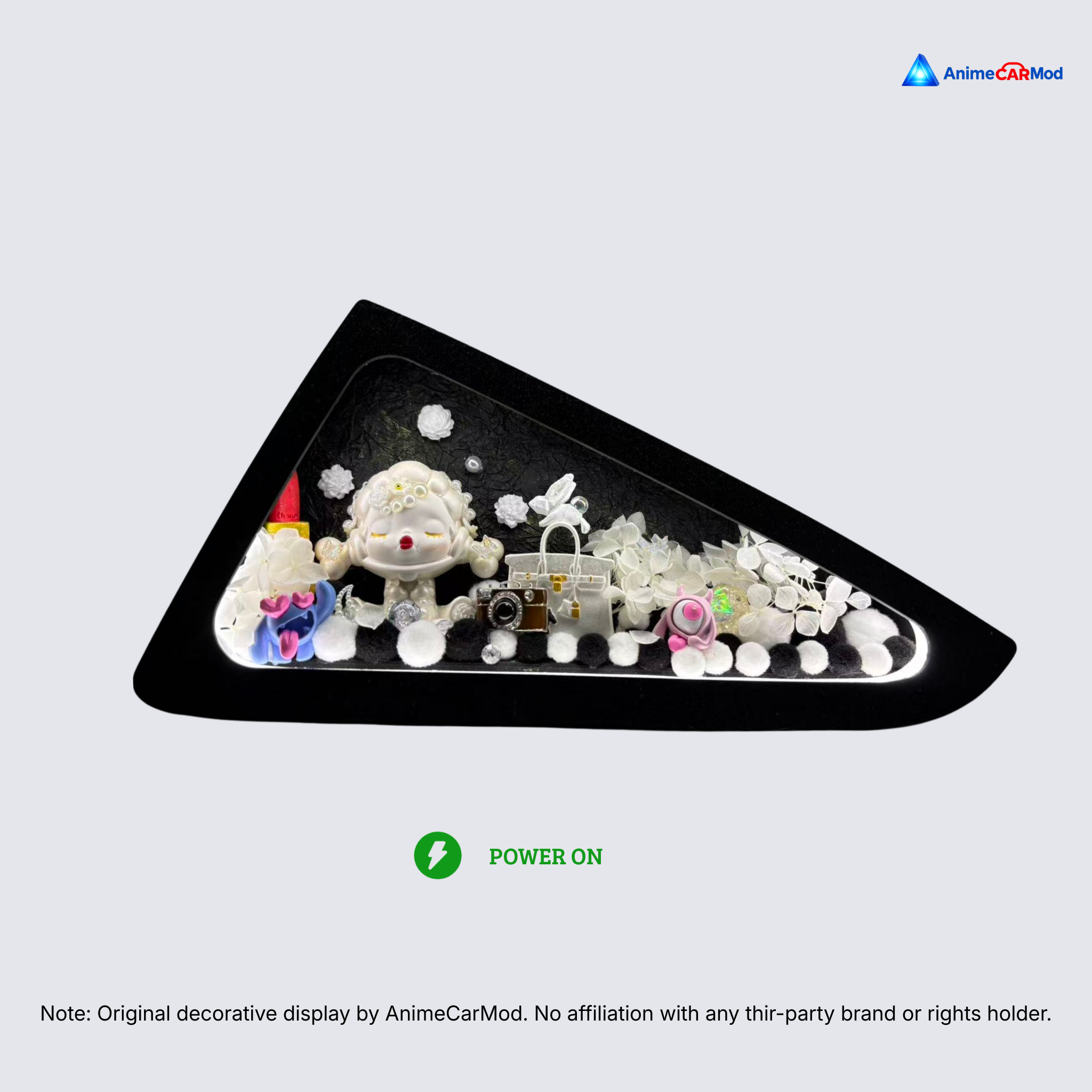 AnimeCarMod Tranquil Glow standard scene quarter window diorama with lights on for car interior display