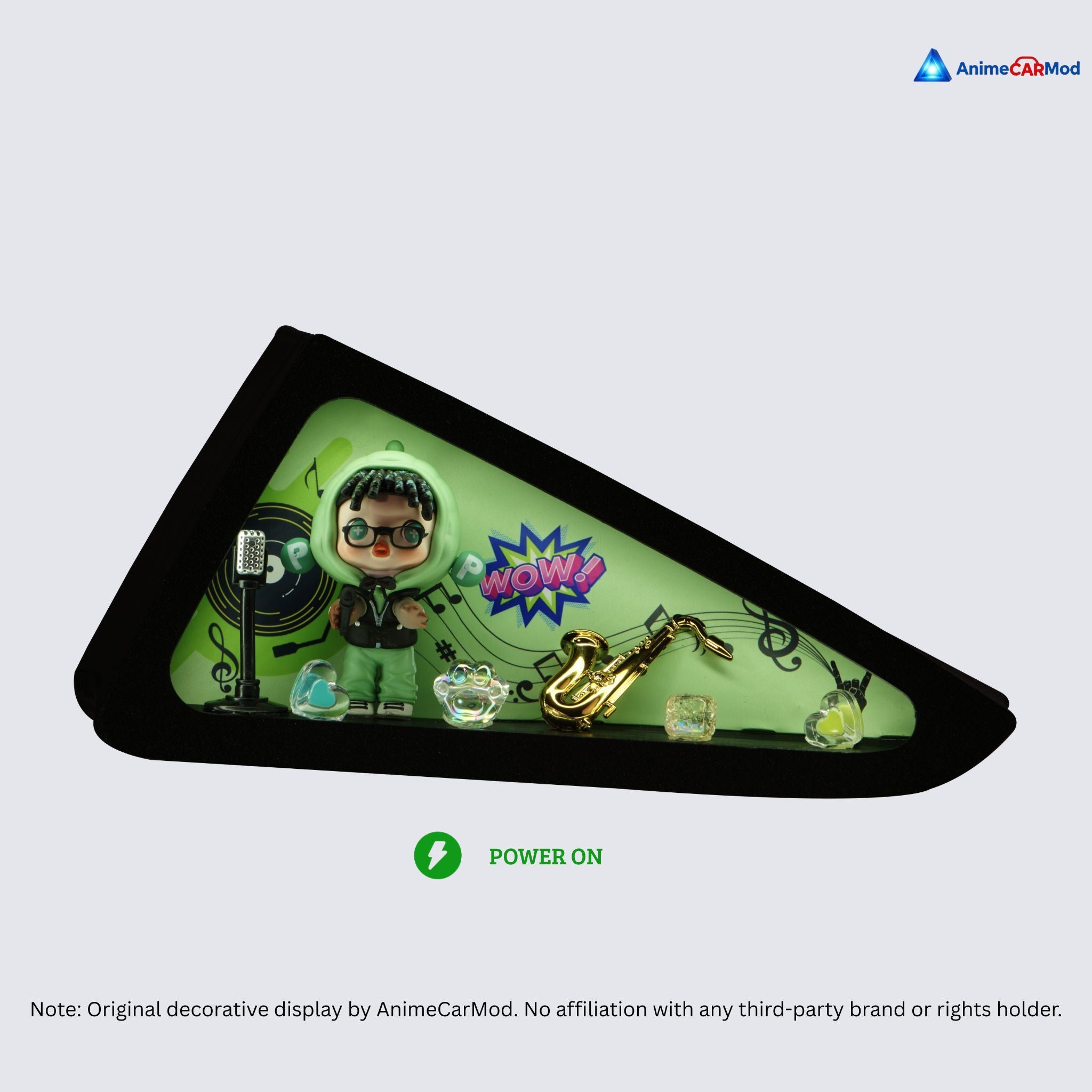 AnimeCarMod Xihaha Music Stage standard scene quarter window diorama with lights on for car interior display