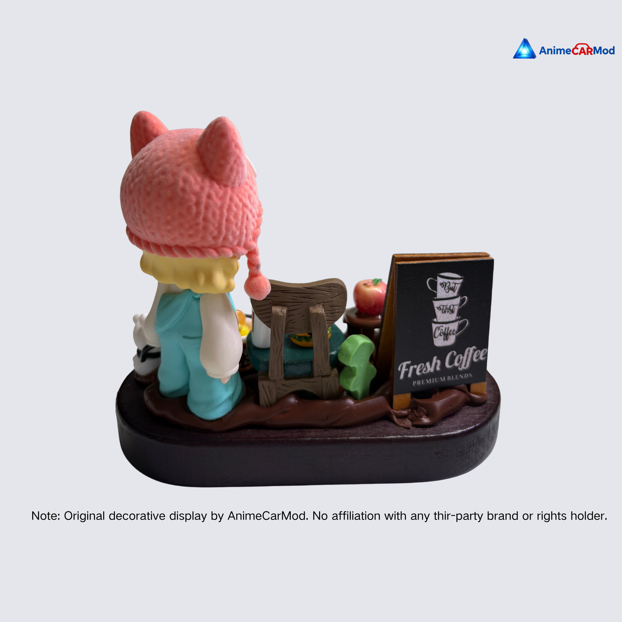 AnimeCarMod Rainy Café Corner Handmade Car Dashboard Decor